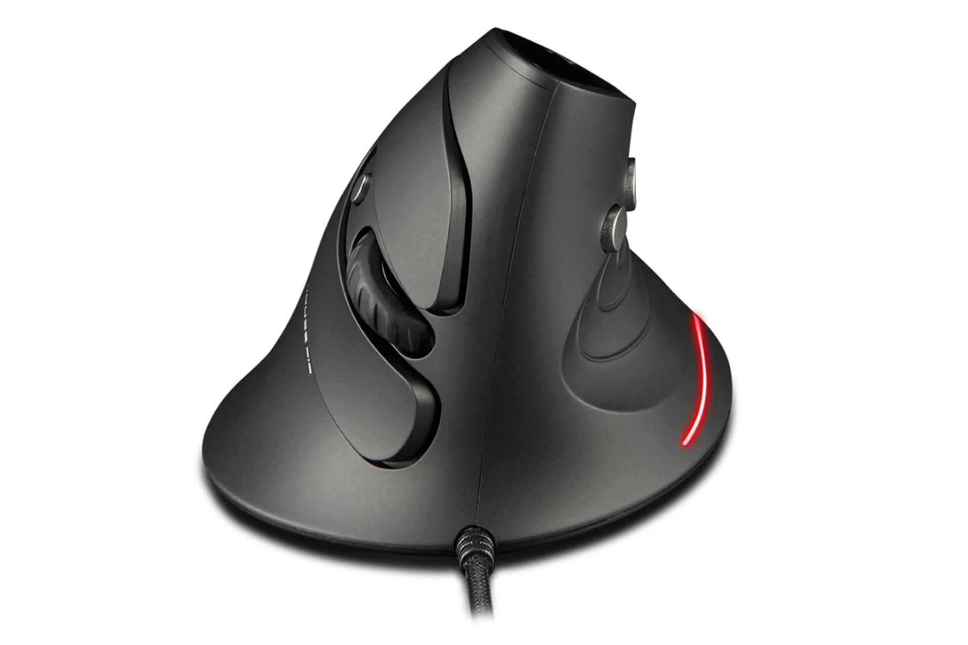 نمای جلوی ماوس زیلوتس Zelotes T-30 و محل اتصال کابل