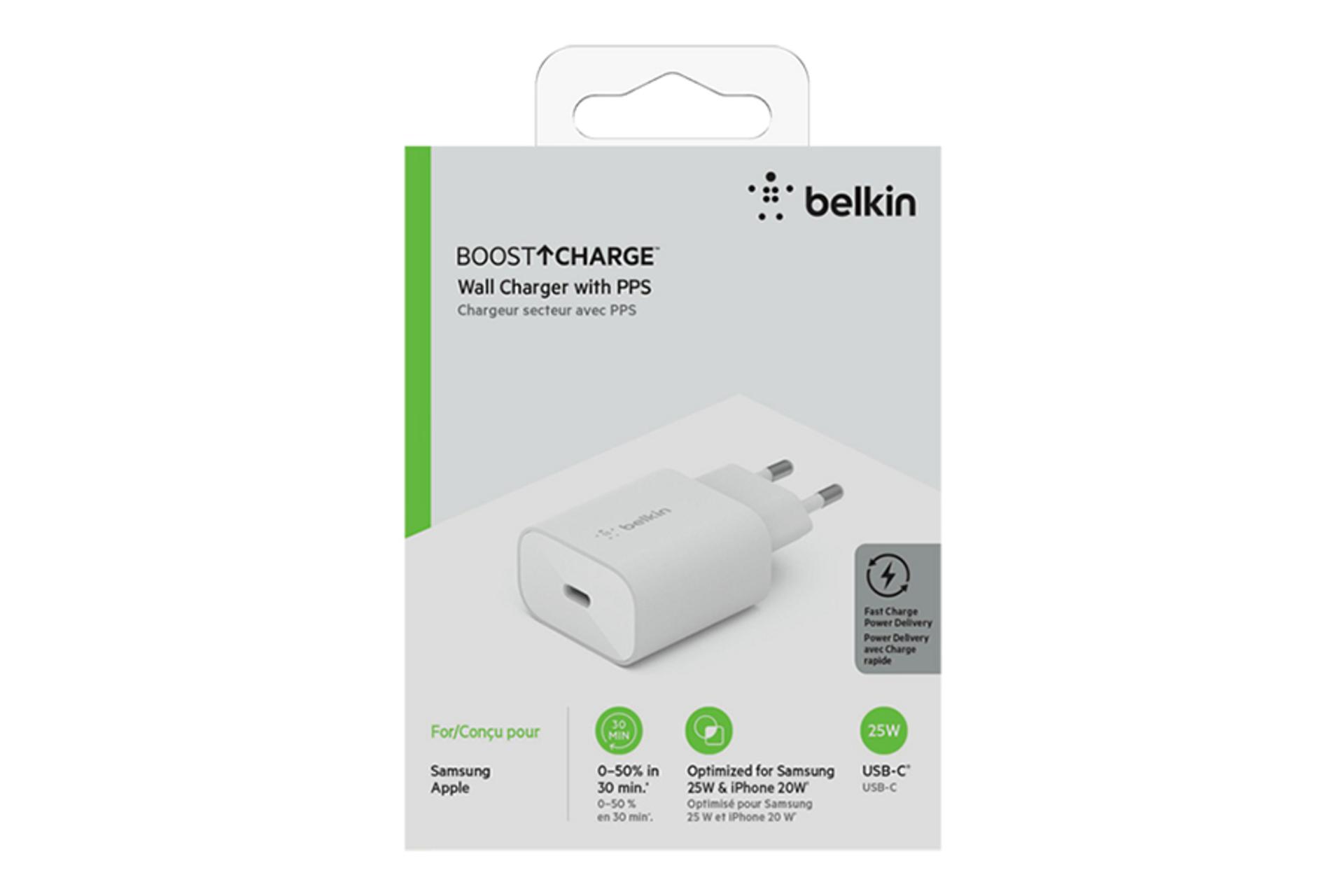 نمای جعبه شارژر دیواری بلکین wca004vf