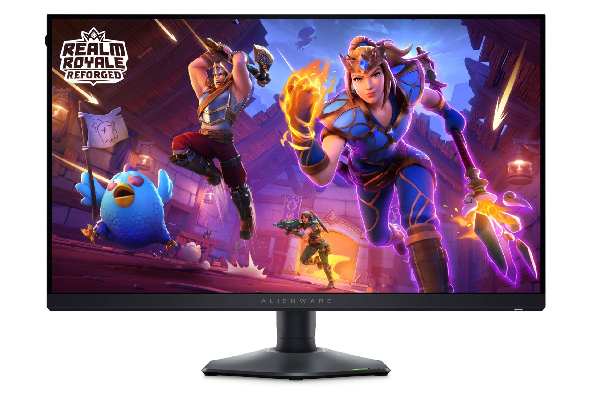 نمای جلو و رزولوشن مانیتور دل 27 اینچ مدل Alienware AW2724HF