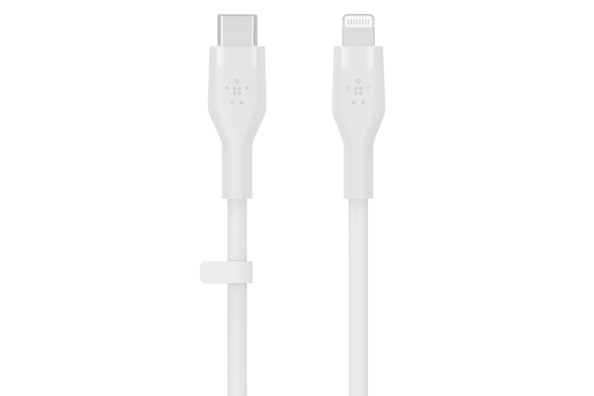 کابل شارژ USB بلکین Type-C به Lightning مدل BoostCharge Flex CAA009 با طول 1 متر رنگ سفید