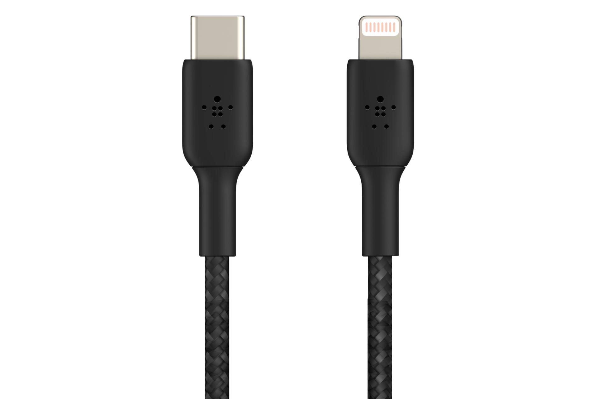 کابل شارژ USB بلکین Type-C به Lightning مدل BoostCharge Braided CAA004 با طول 3 متر مشکی