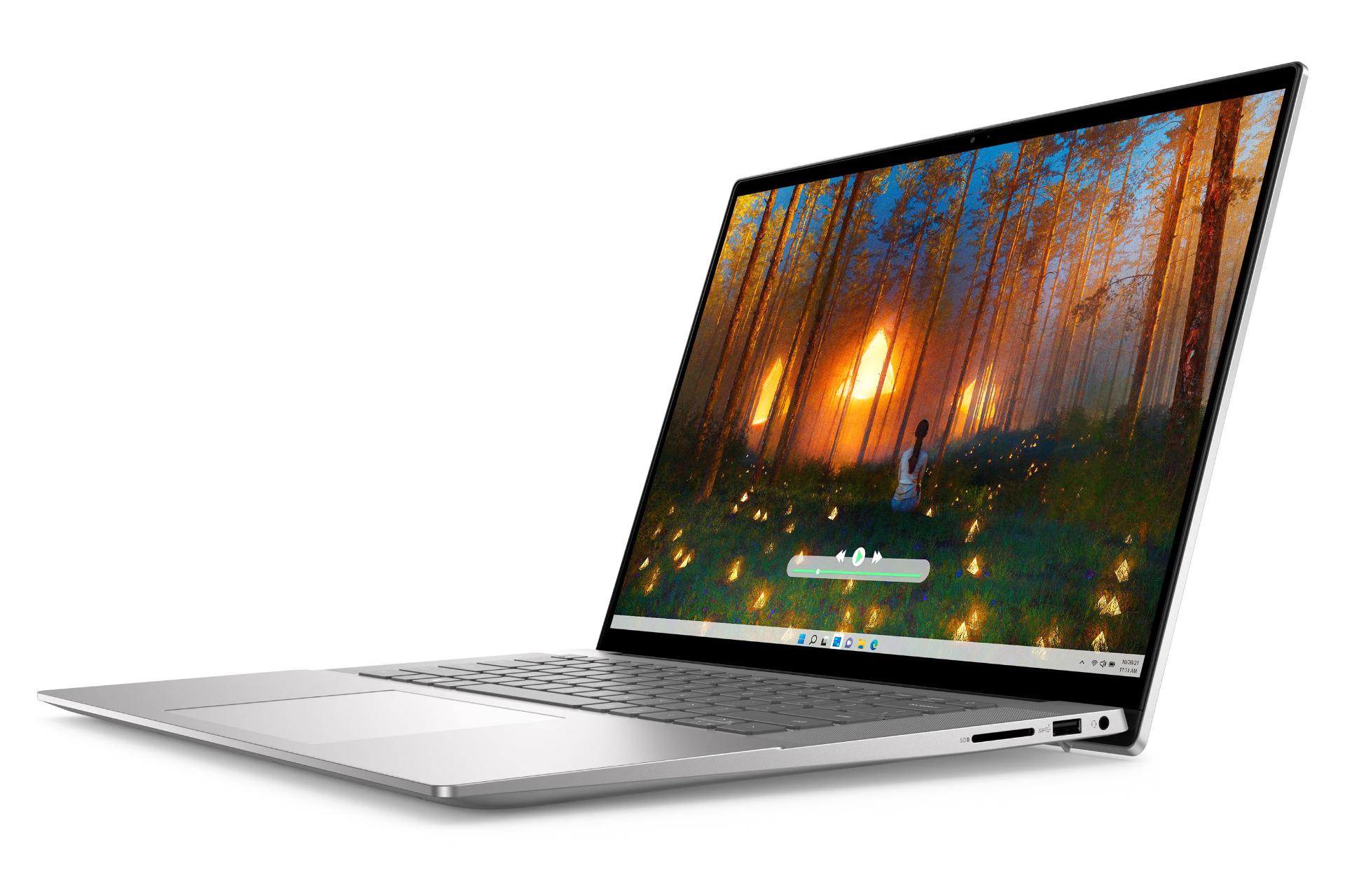 لپ تاپ دل Dell Inspiron 16 5630 نمای راست صفحه نمایش روشن و درگاه ها