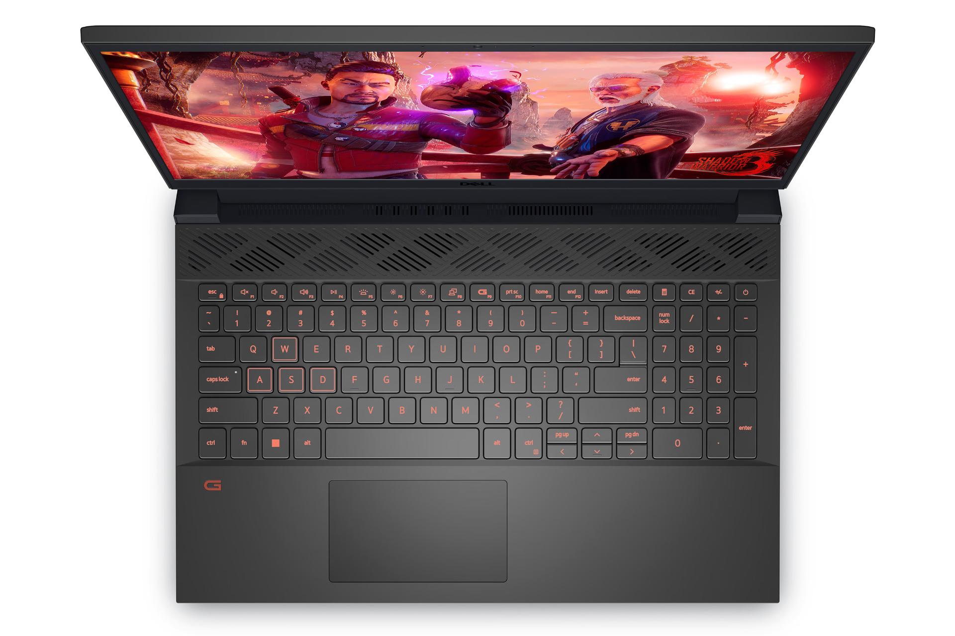 لپ تاپ دل Dell Gaming G15 5525 نمای بالا و کیبورد