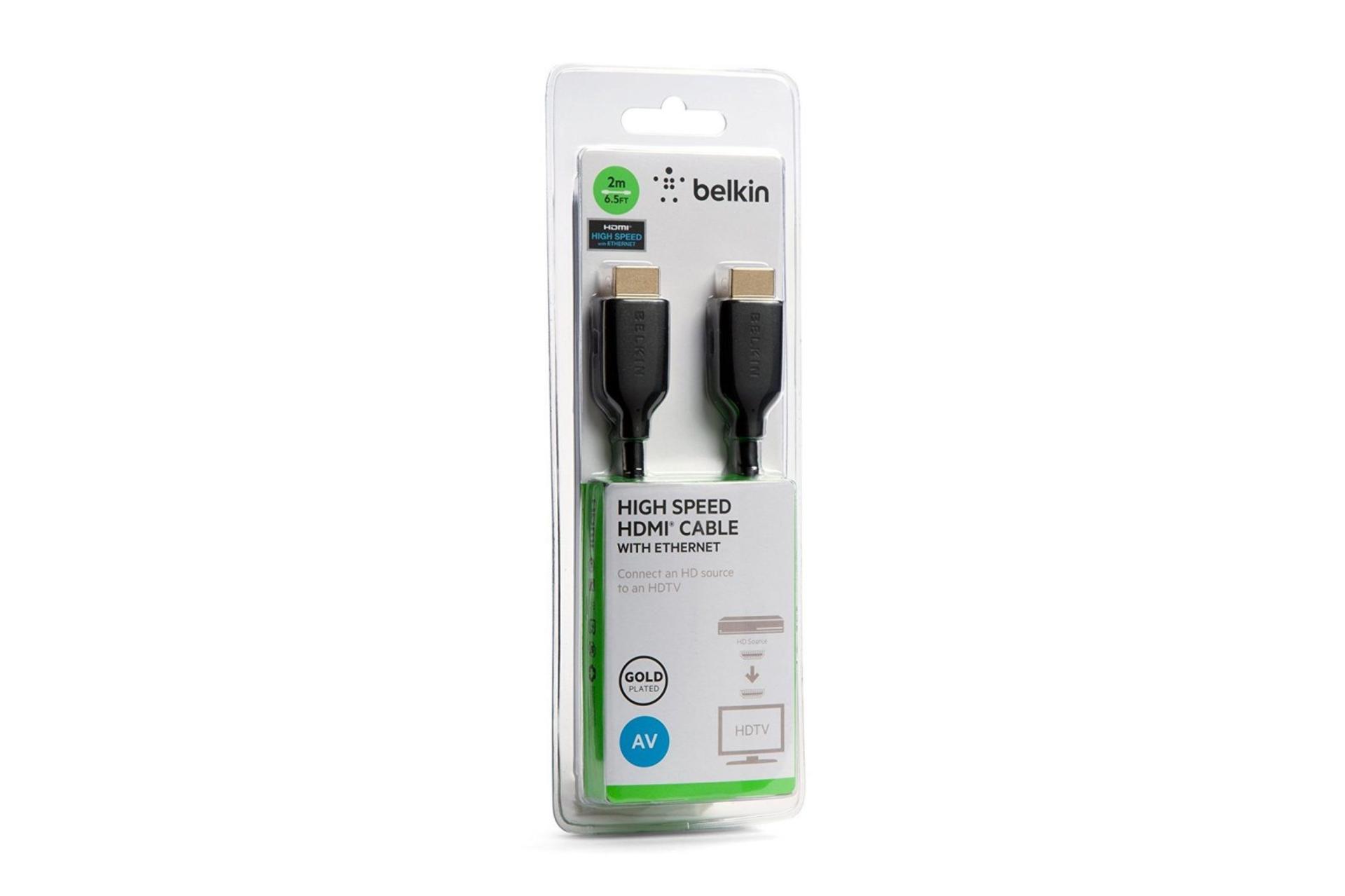 جعبه کابل HDMI بلکین F3Y021bt2M 4K 30hz نسخه 1.4 با طول 2 متر