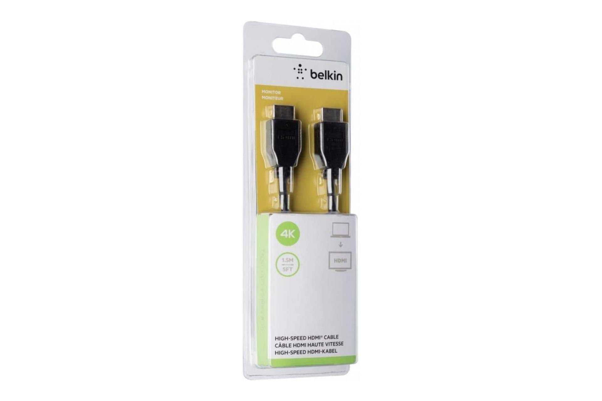 جعبه کابل HDMI بلکین F3Y017bt1.5MBLK 4K 60hz نسخه 2.0 با طول 1.5 متر