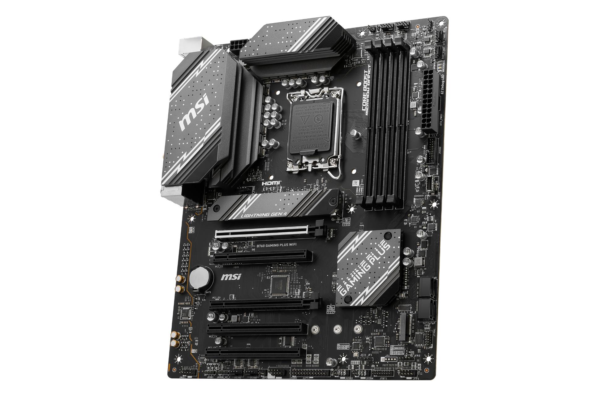 نمای کناری مادربرد ام اس آی MSI B760 GAMING PLUS WIFI