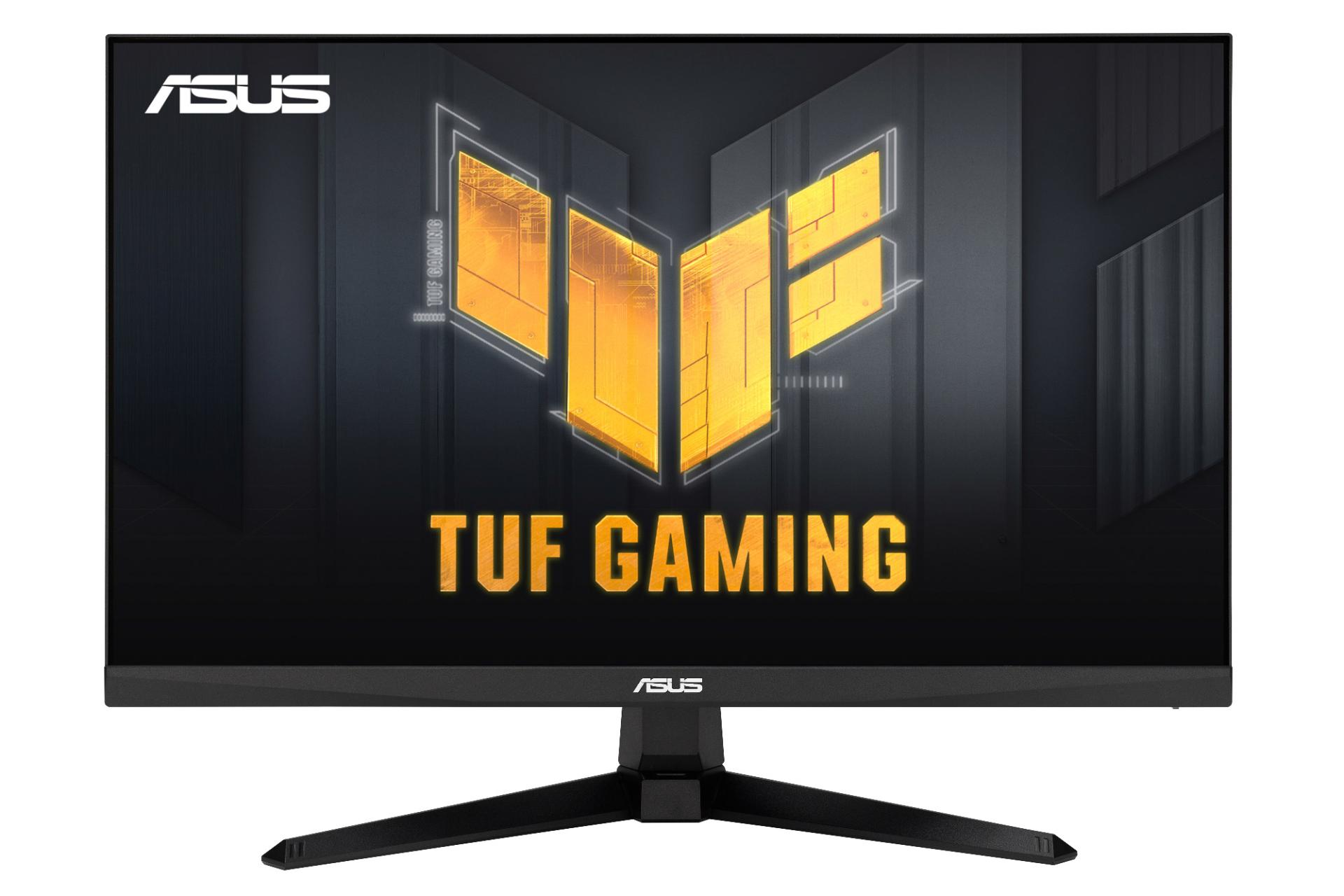 نمای جلو و لوگوی مانیتور ایسوس 24 اینچ مدل TUF Gaming VG246H1A