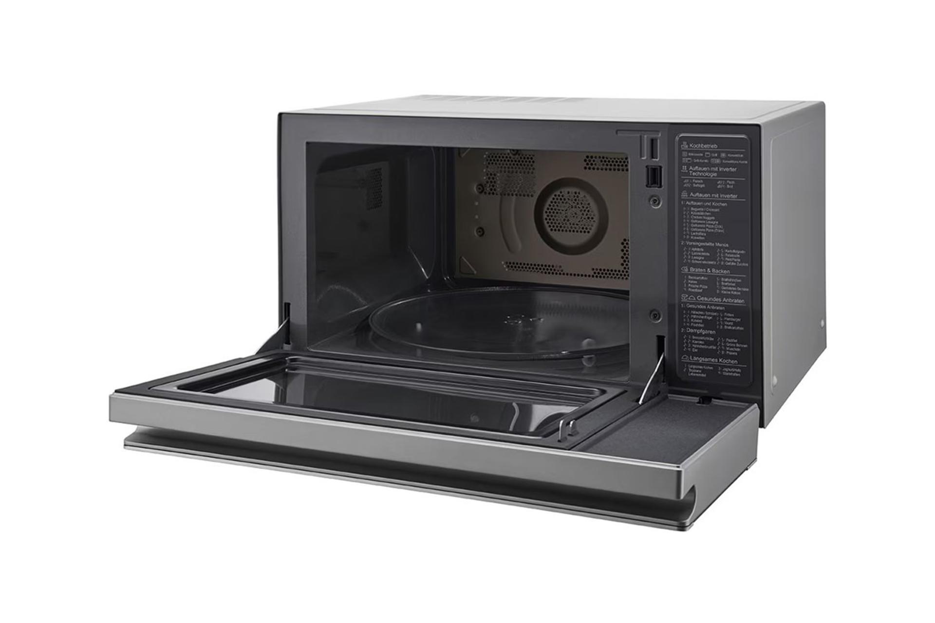 مرجع متخصصين ايران مايكروويو ال جي LG MJ3965ACS درب باز شده و نماي داخل