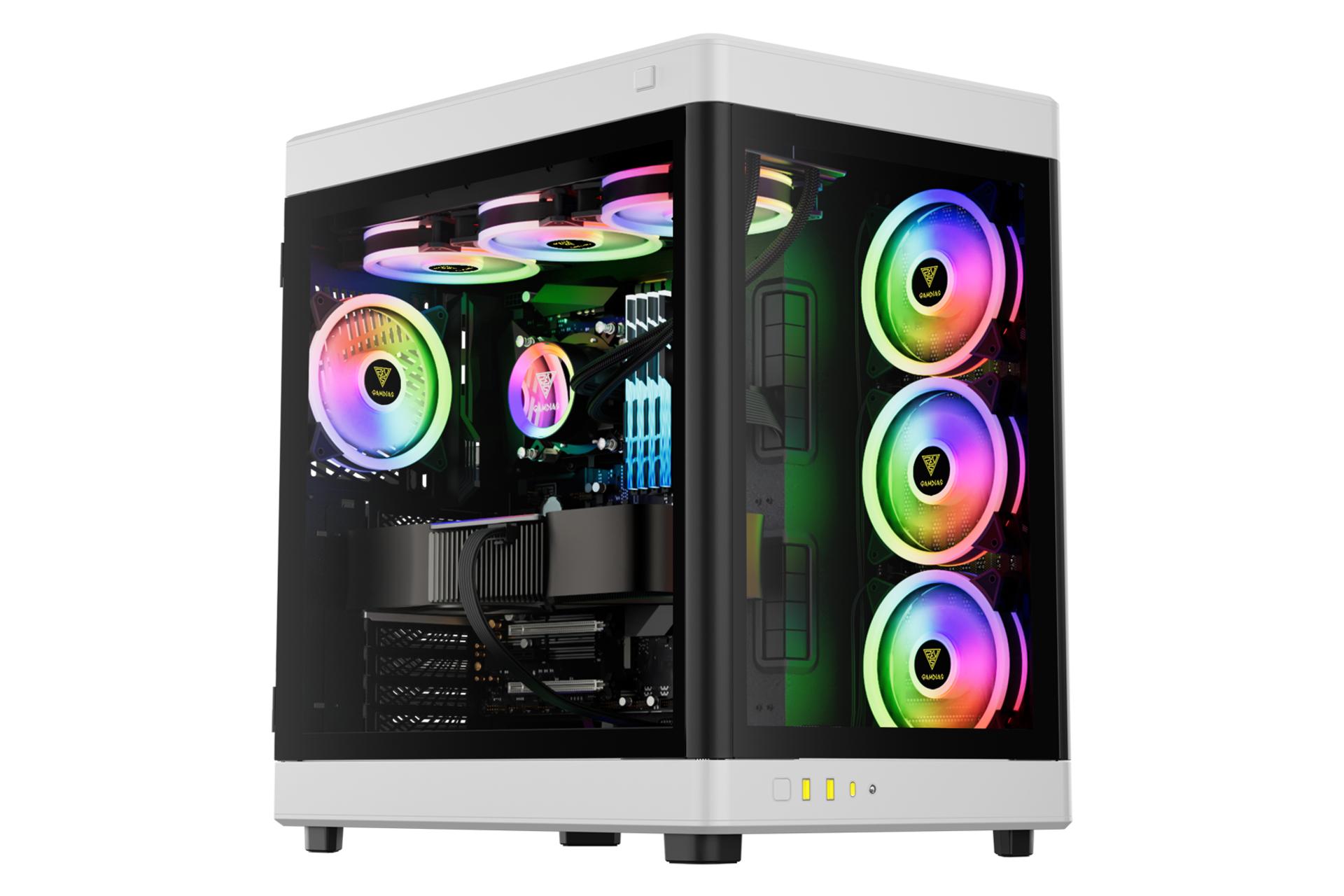 کیس کامپیوتر گیم دیاس NESO P1 رنگ سفید مشکی