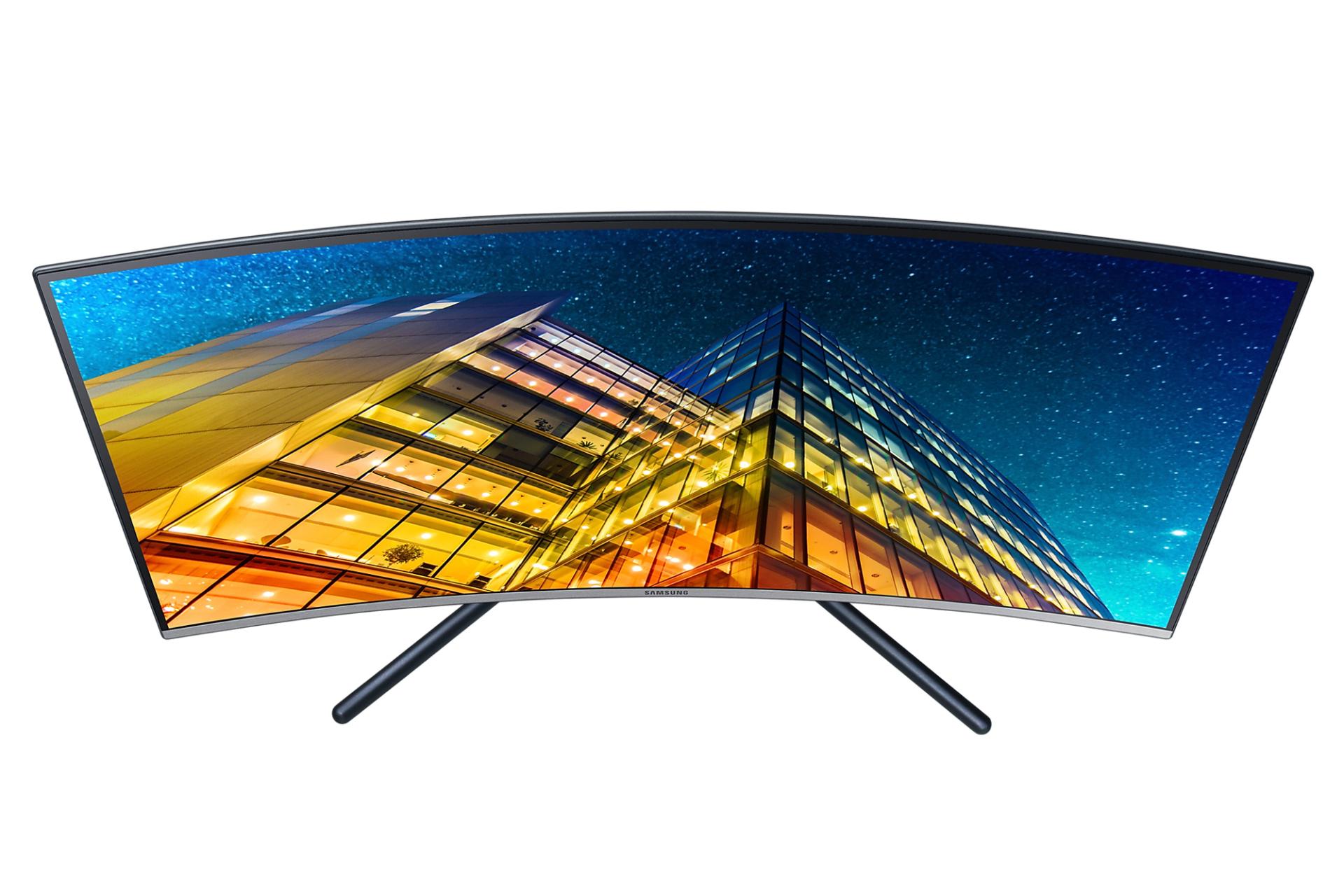 نمای بالا و پایه های مانیتور سامسونگ 32 اینچ مدل LU32R590CWMXUE