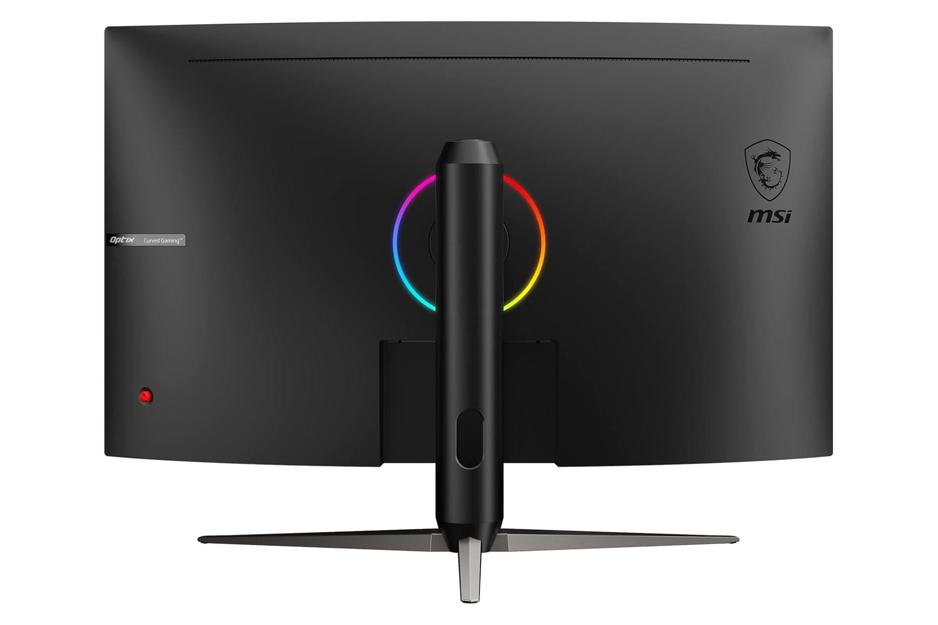 نمای پشت و نورپردازی مانیتور ام اس آی 32 اینچ مدل Optix AG321CQR
