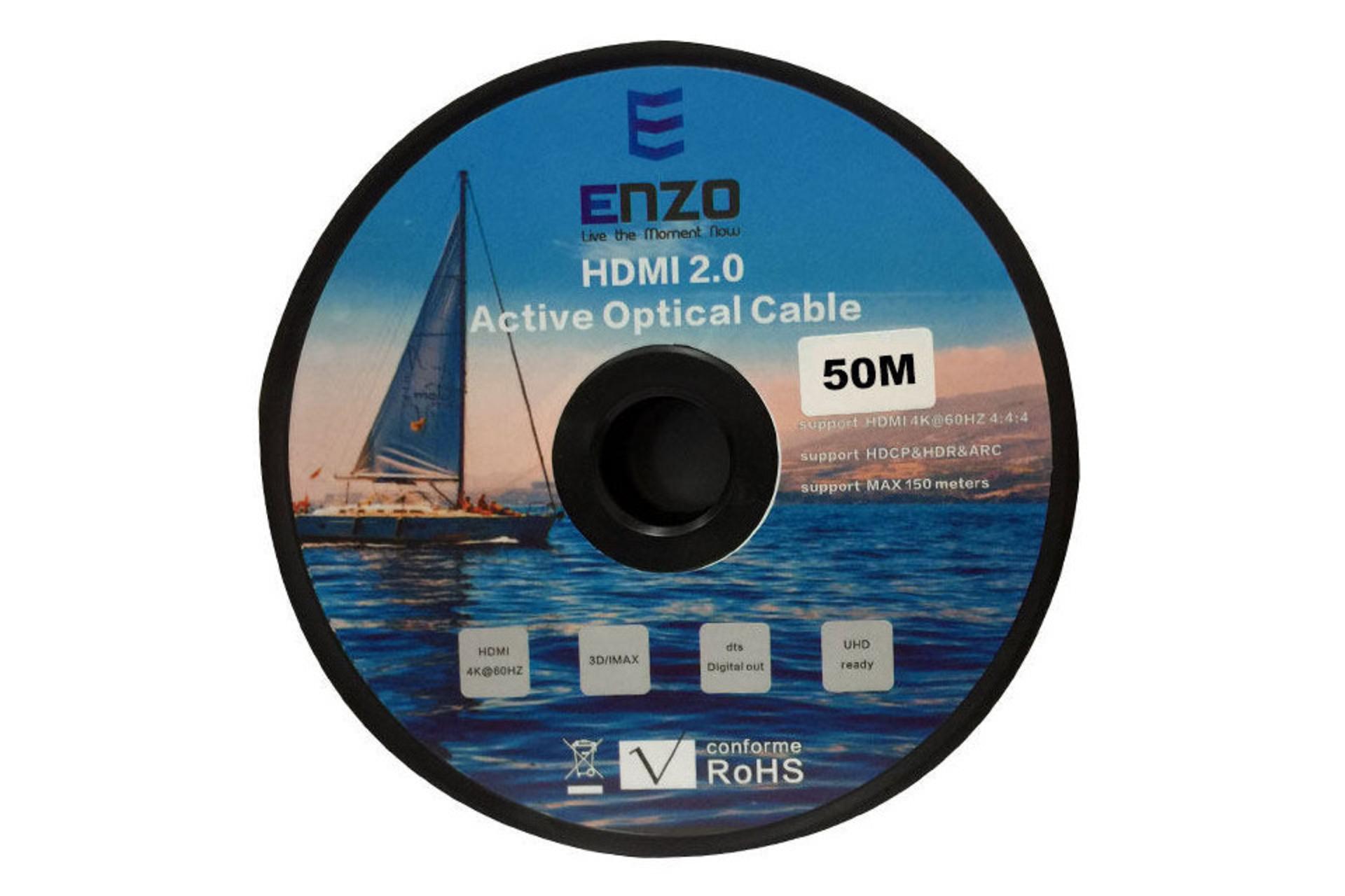کابل HDMI انزو ENZO HD1050 4K 60Hz Fiber Optic نسخه 2.0 با طول 50 متر