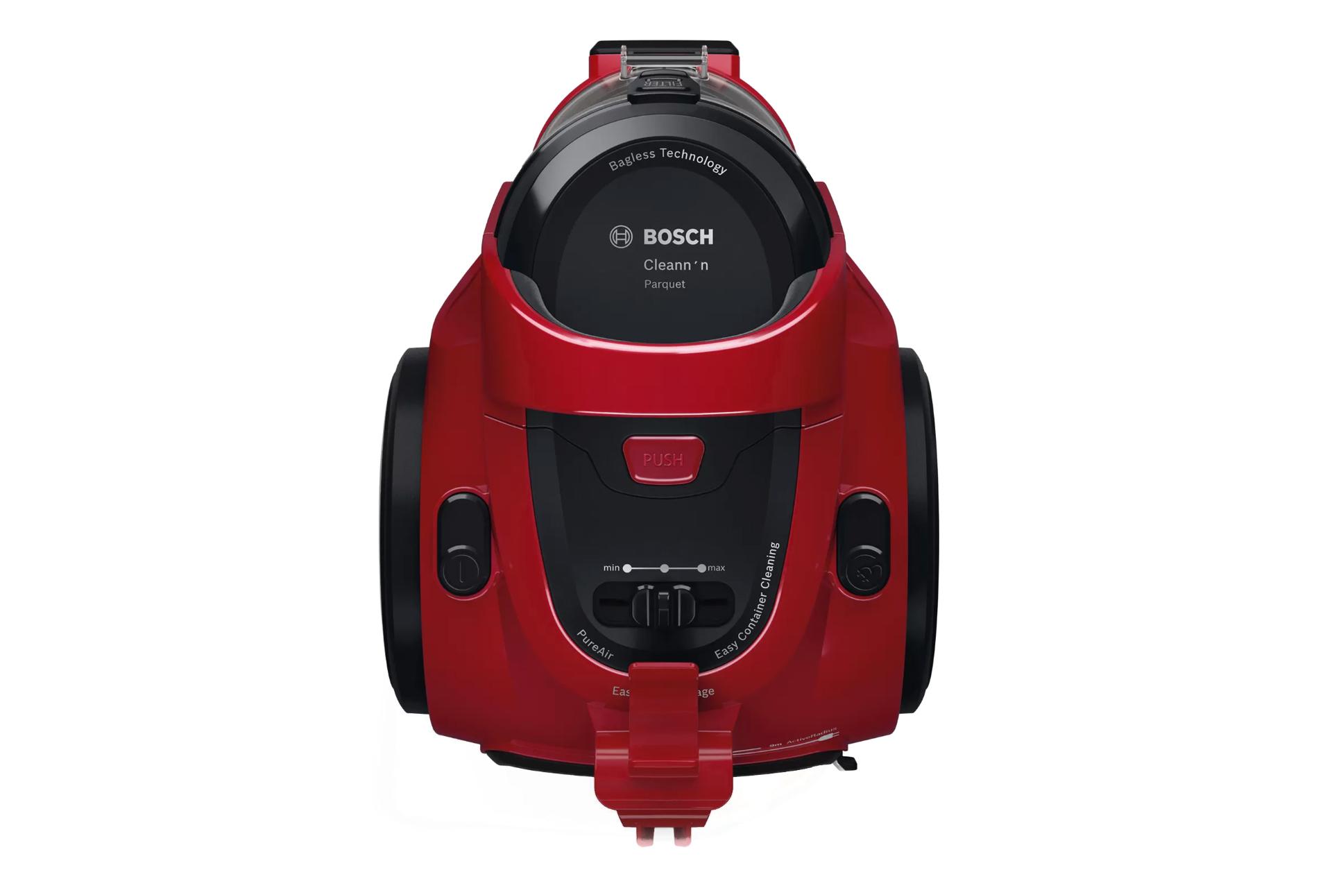 نمای بالای جاروبرقی بوش Bosch BGC05AAA2 و کلید کنترل توان مکش