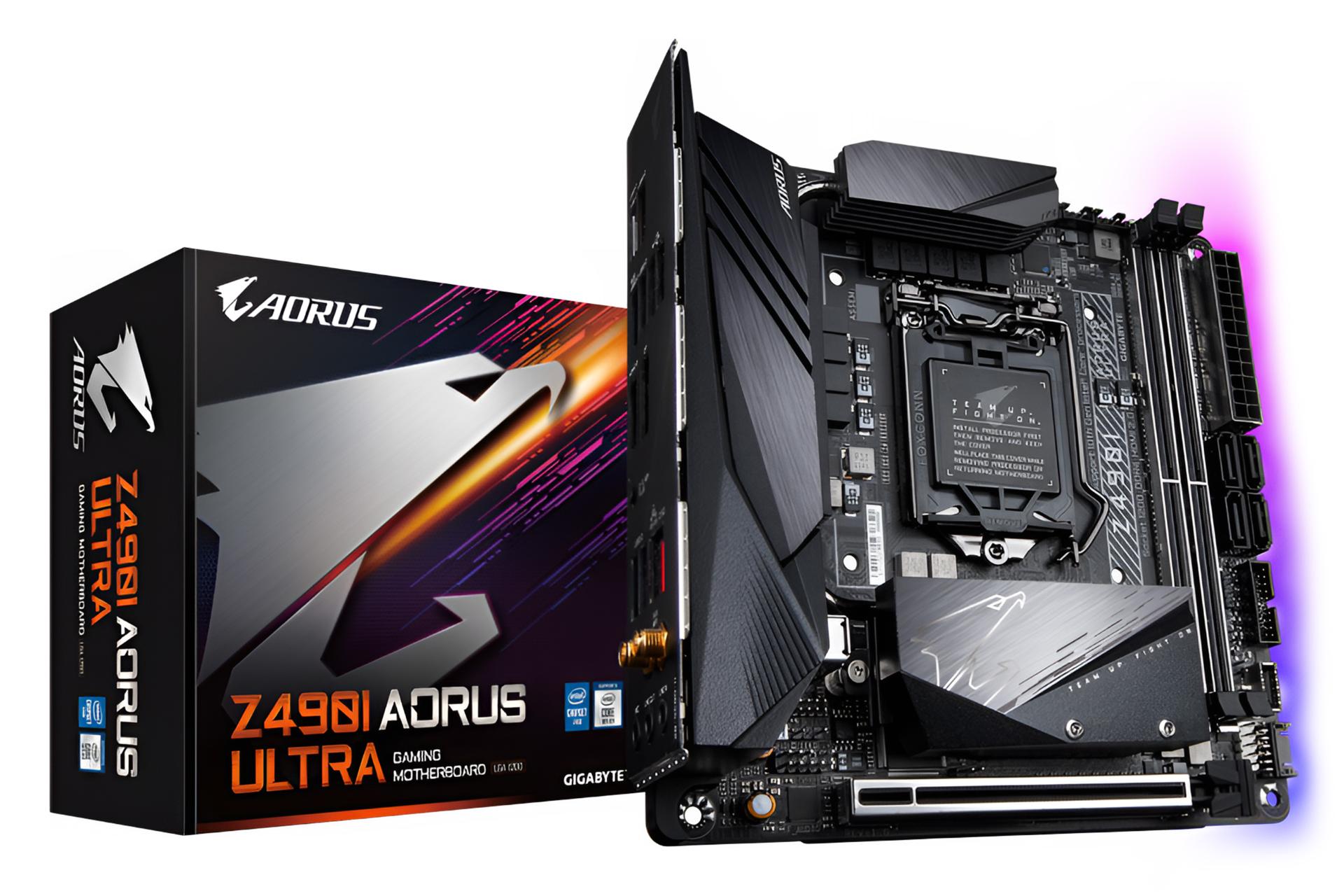 جعبه مادربرد گیگابایت GIGABYTE Z490I AORUS ULTRA (rev. 1.x)