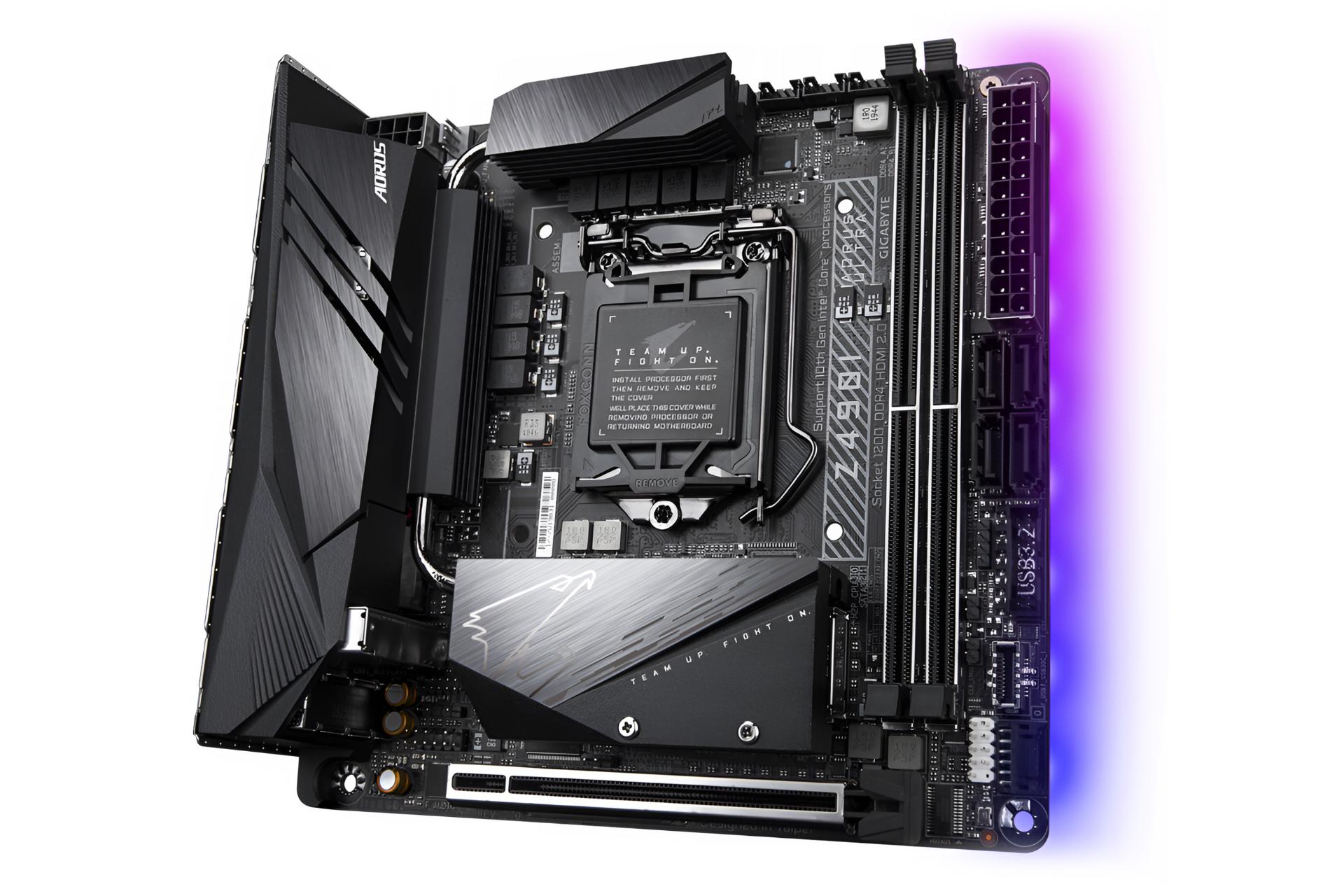 نمای کناری مادربرد گیگابایت GIGABYTE Z490I AORUS ULTRA (rev. 1.x)