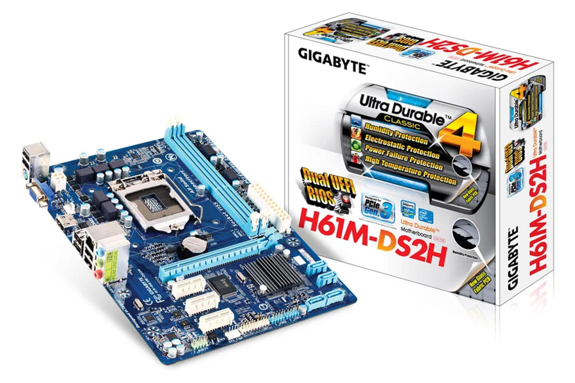 جعبه مادربرد گیگابایت GIGABYTE GA-H61M-DS2H (rev. 2.1)