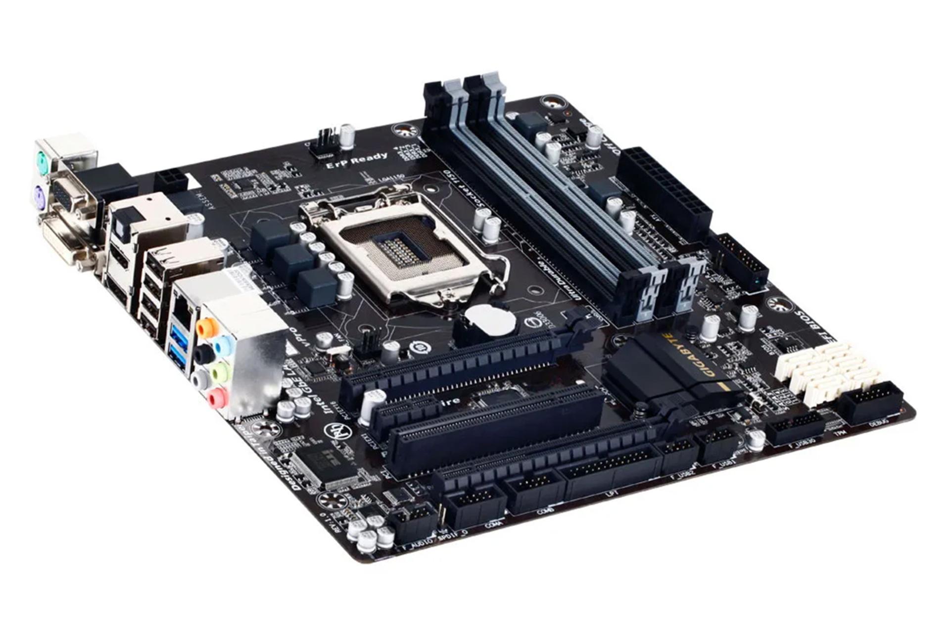 نمای کناری مادربرد گیگابایت GIGABYTE GA-Q87M-D2H (rev. 1.x)