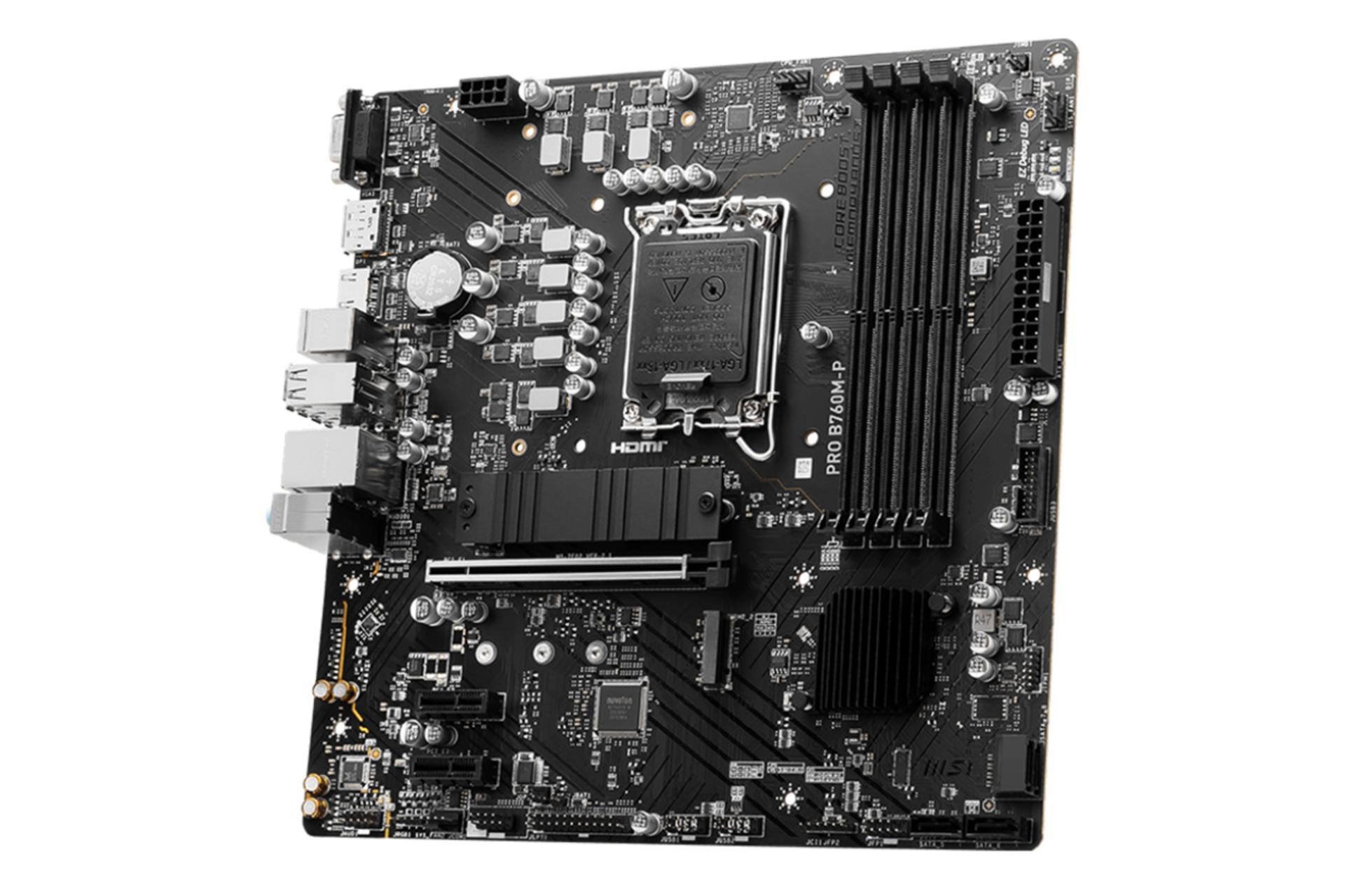 نمای کناری مادربرد ام اس آی MSI PRO B760M-P