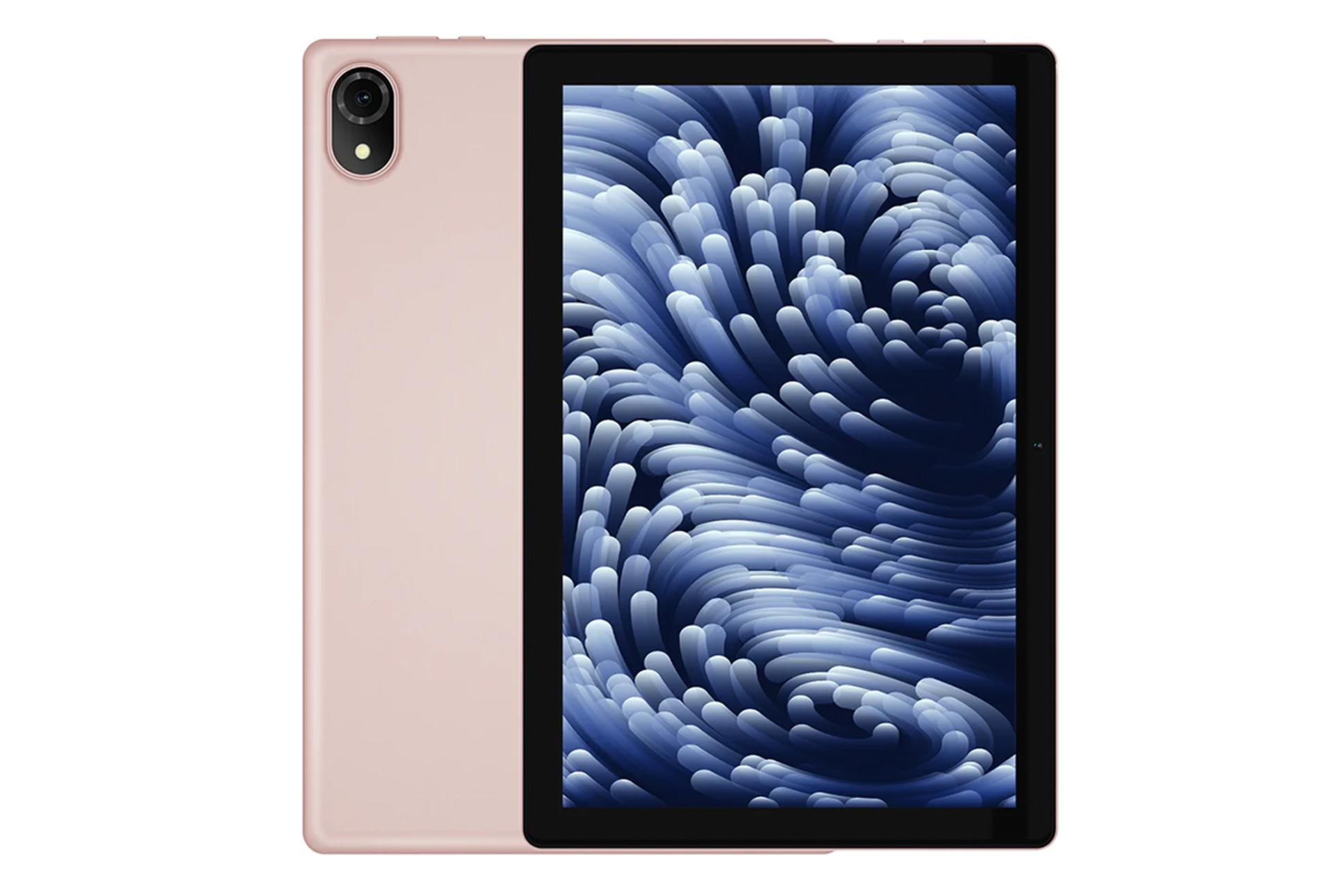 نمای کلی تبلت U10 Pro دوجی با صفحه نمایش روشن و دوربین پنل پشت رنگ صورتی