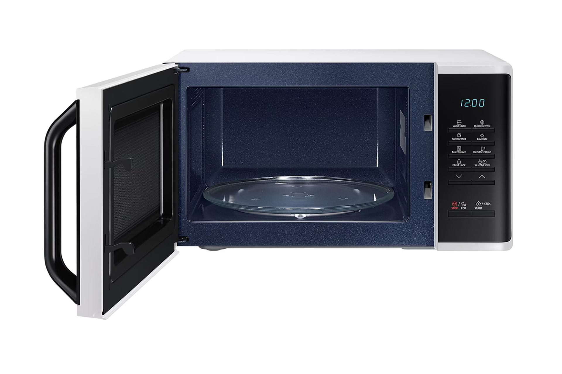 مایکروویو سامسونگ Samsung MS23K3513AW درب باز شده نمای داخل