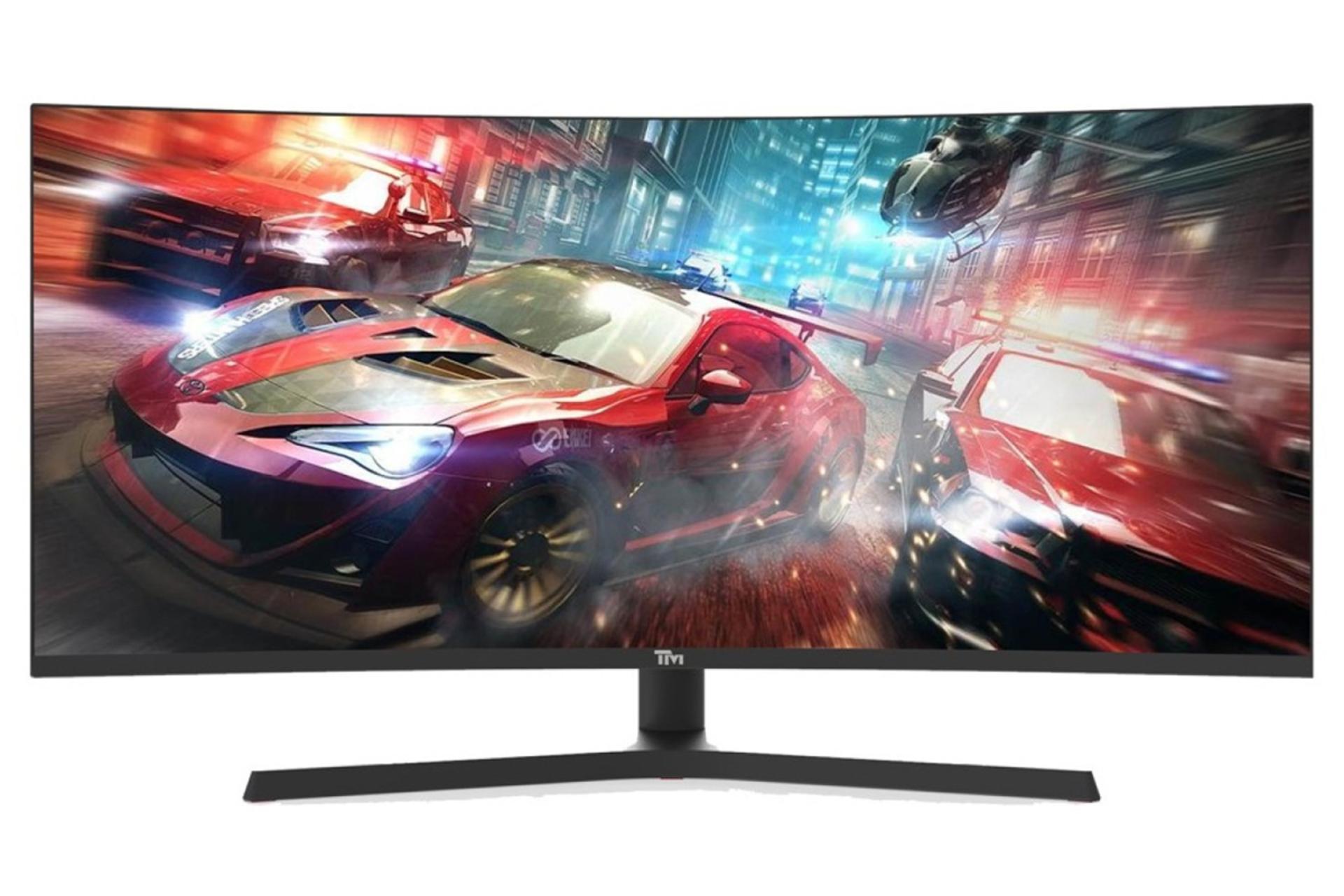 نمای جلو و لوگوی مانیتور تویستد مایندز 34 اینچ مدل TM34RWA