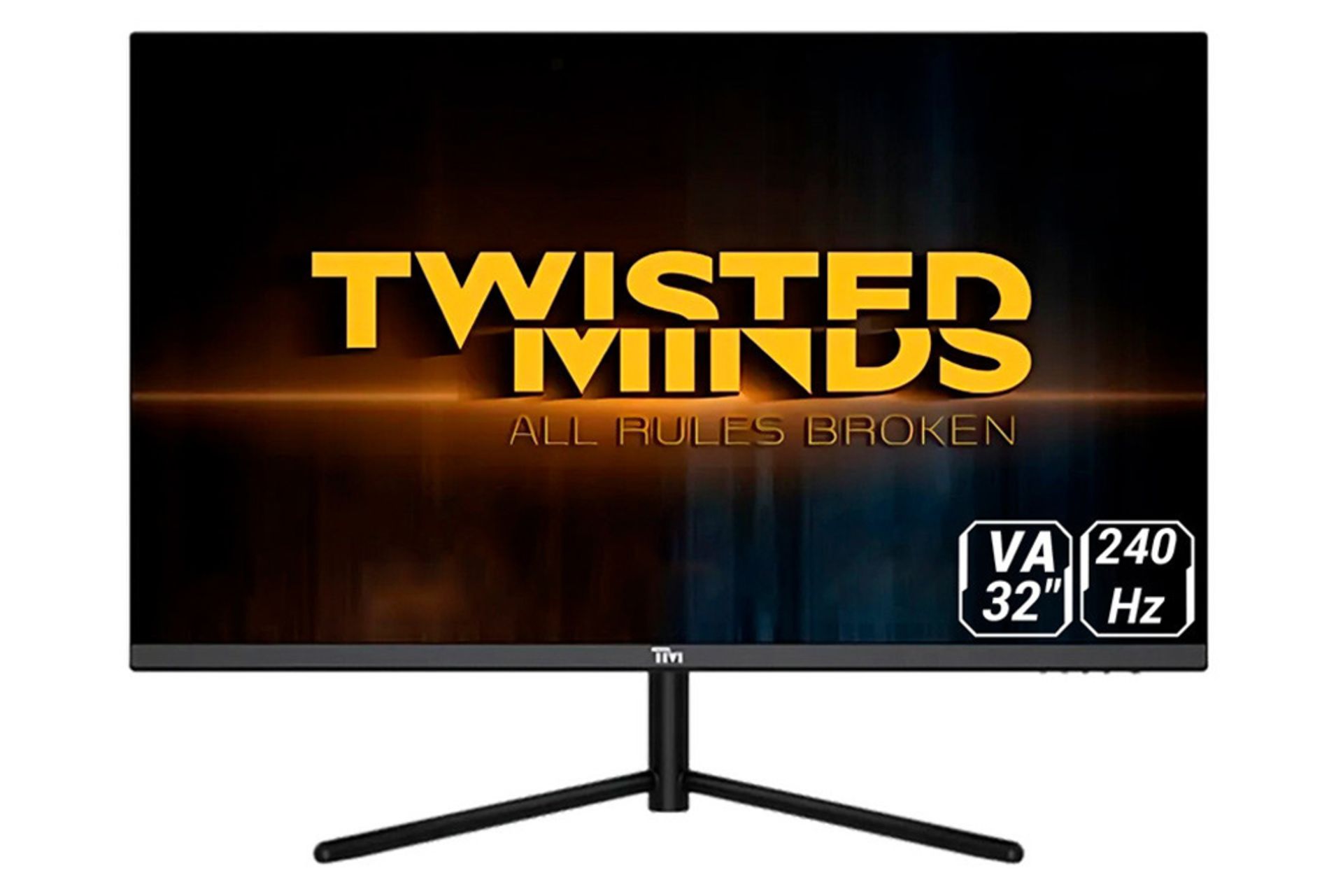 نمای جلو و لوگوی مانیتور تویستد مایندز 32 اینچ مدل TM32FHD240VA