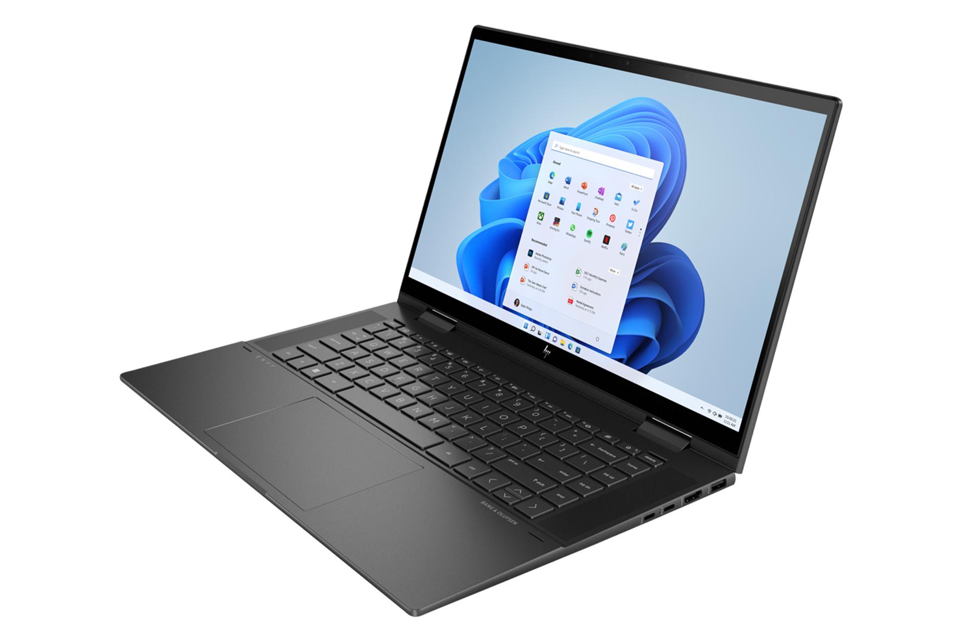 لپ تاپ اچ پی HP ENVY X360 15-FH0013DX نمای راست صفحه نمایش روشن