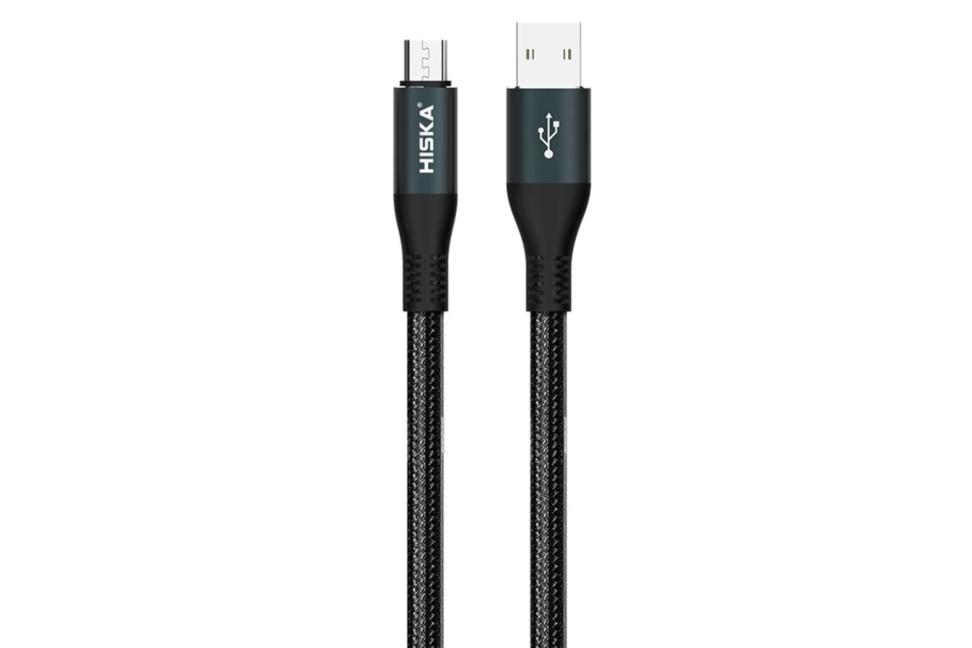 کانکتور و اتصال کابل شارژ USB هیسکا Type-A به Micro-USB مدل LX-851AM با طول 1.2 متر
