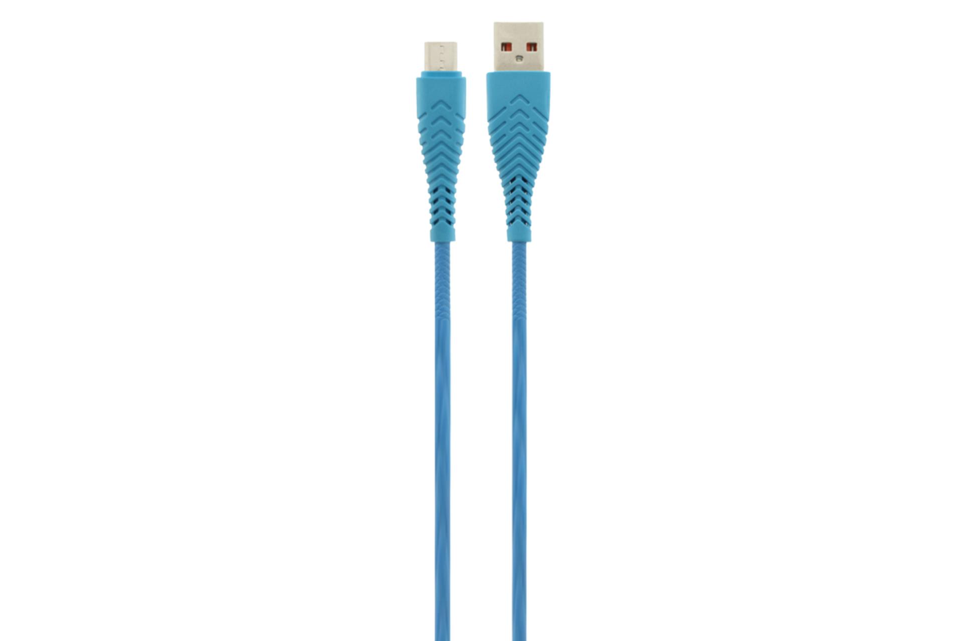 کابل شارژ USB پرو وان Type-A به Micro-USB مدل PCC170 با طول 1 متر آبی