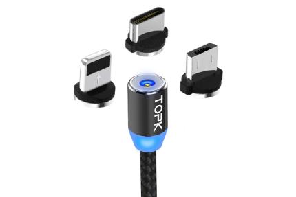 تاپکی  Type-A به Type-C+Micro-USB+Lightning مدل AM23 3in1 با طول 1 متر