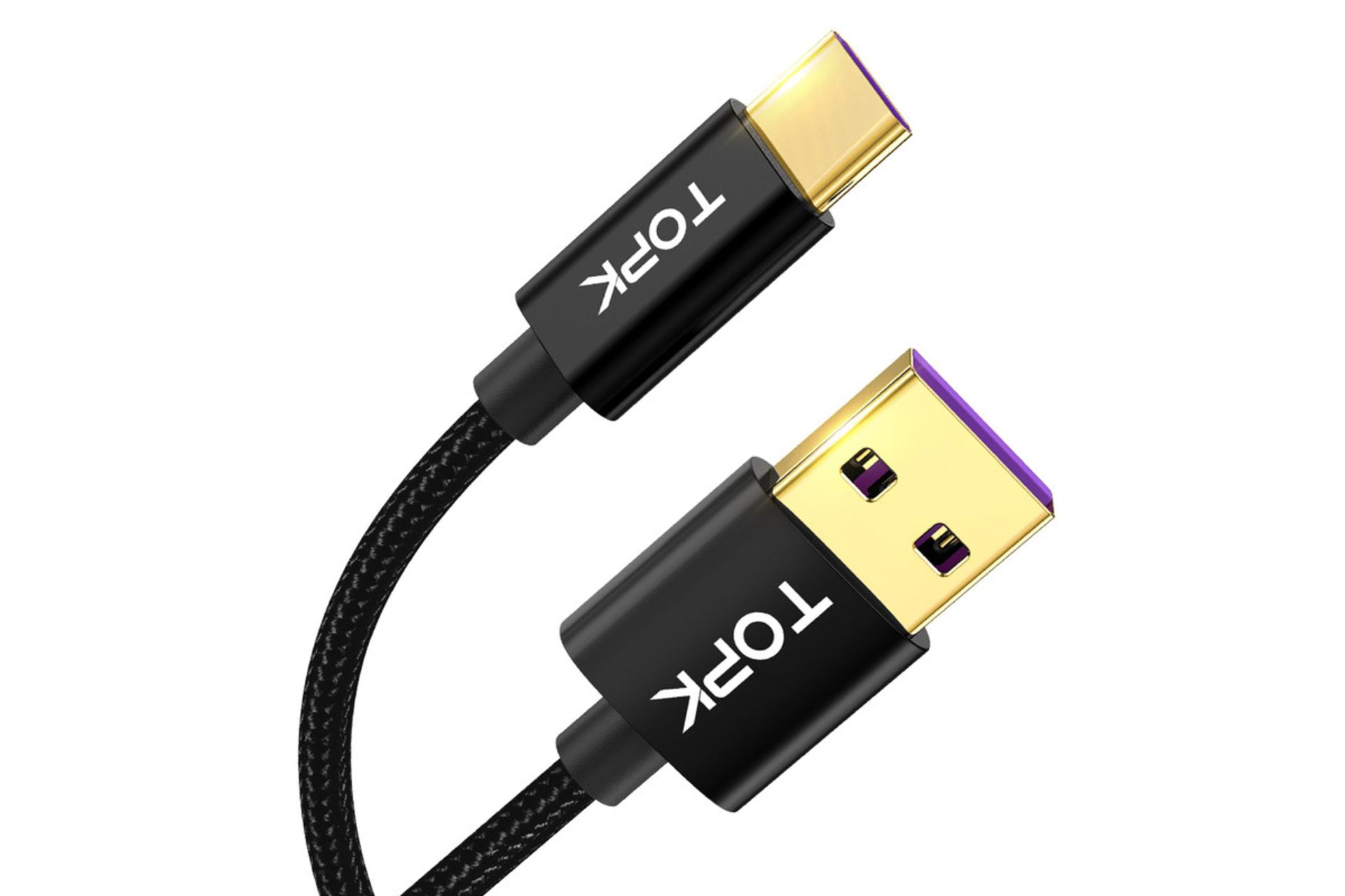 کابل شارژ USB تاپکی Type-A به Type-C مدل AN11 با طول 1 متر مشکی