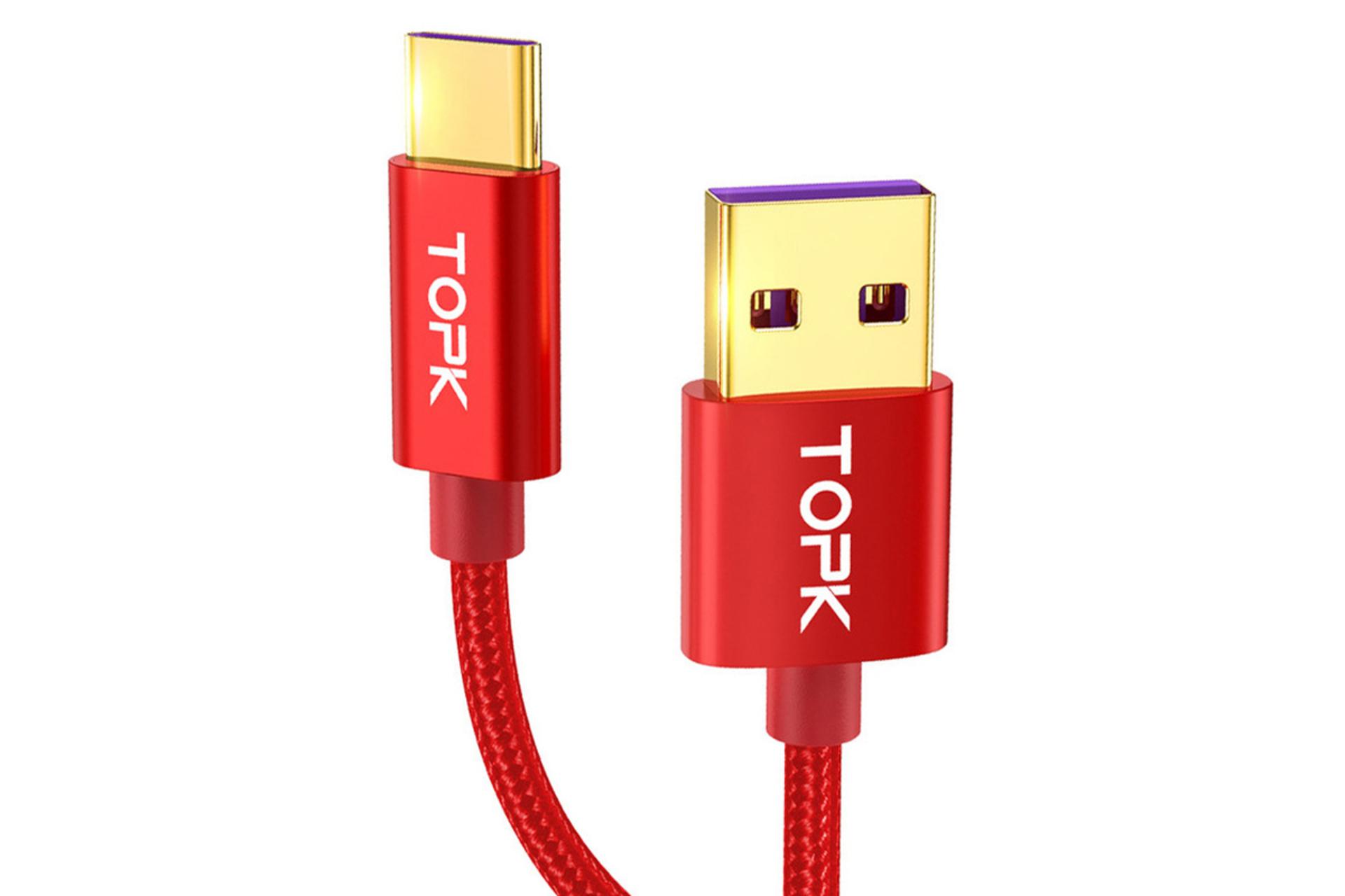 کابل شارژ USB تاپکی Type-A به Type-C مدل AN11 با طول 1 متر قرمز