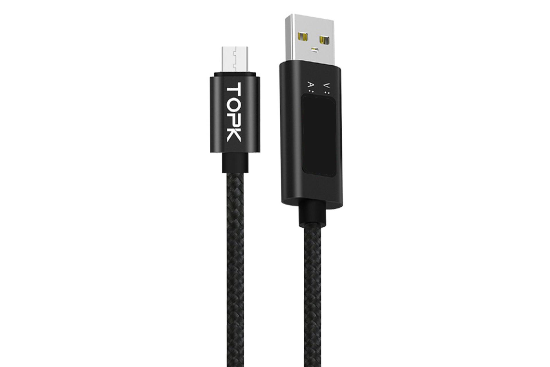 کابل شارژ USB تاپکی Type-A به Micro-USB مدل AC27 با طول 1 متر مشکی