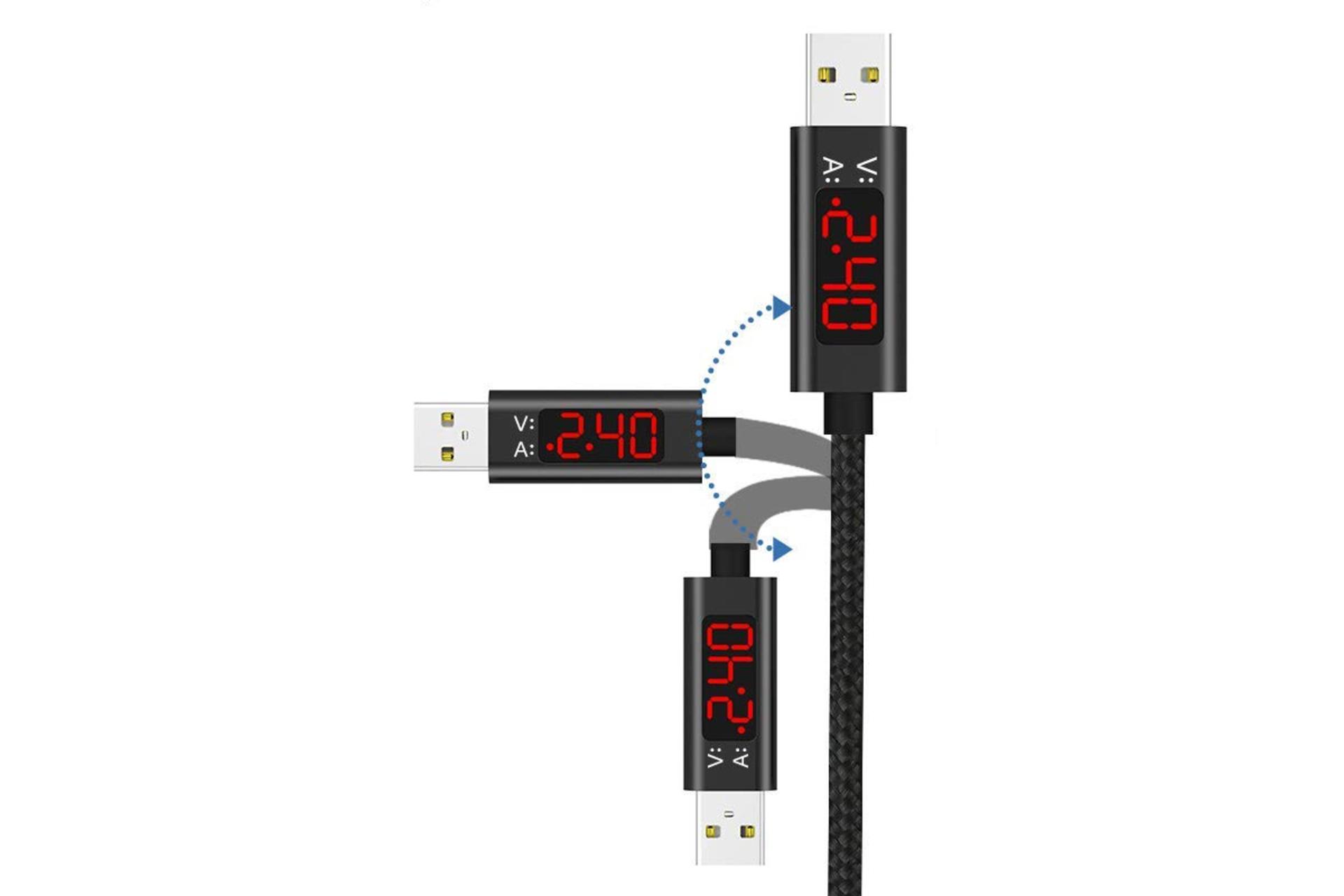 مقاومت کابل شارژ USB تاپکی Type-A به Micro-USB مدل AC27 با طول 1 متر