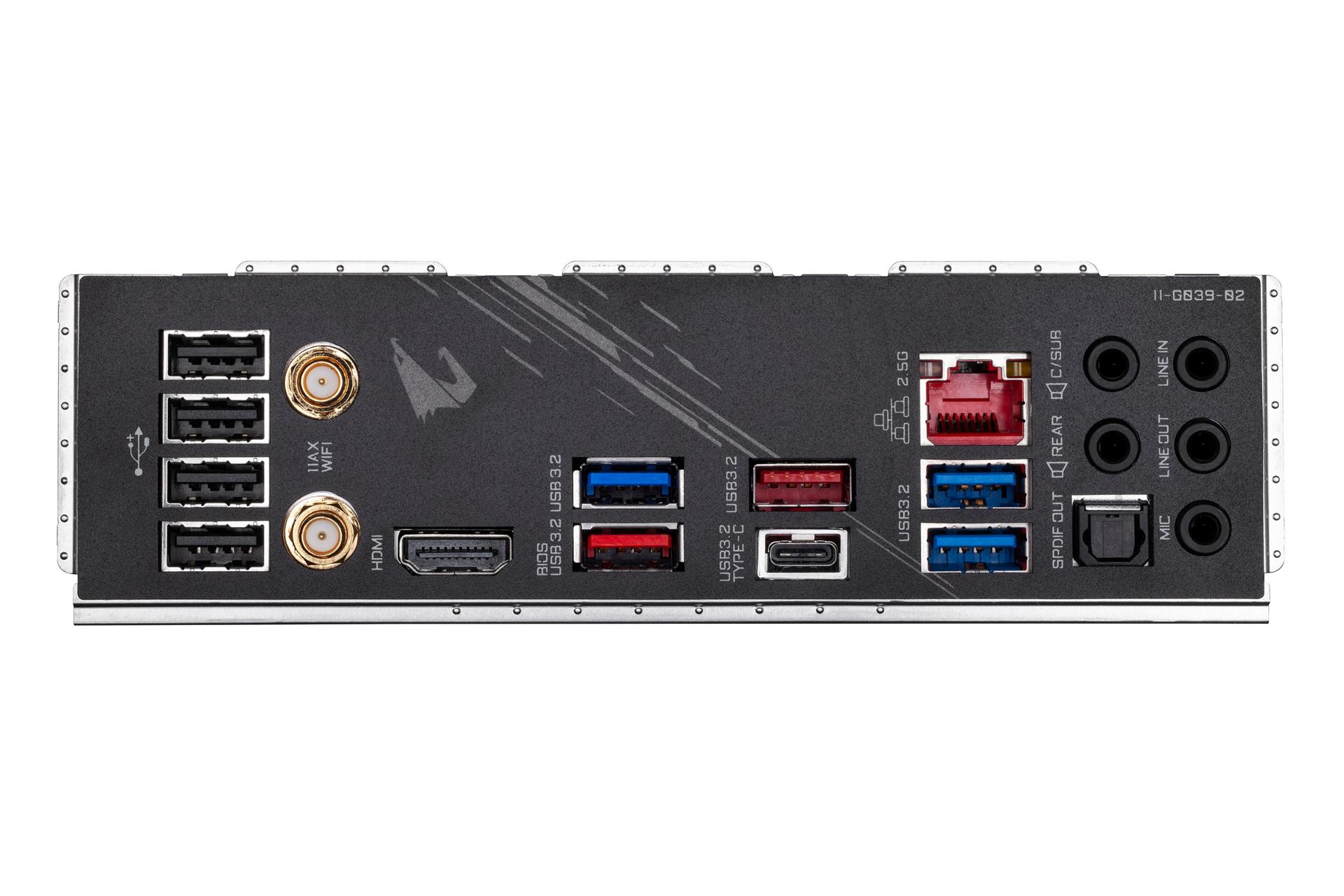 درگاه های مادربرد گیگابایت GIGABYTE Z490 AORUS PRO AX (rev. 1.x)