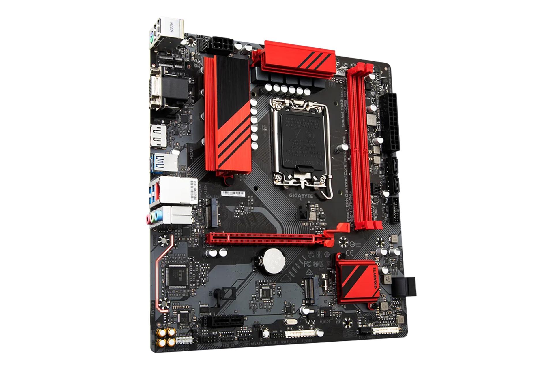 نمای کناری مادربرد گیگابایت GIGABYTE B760M GAMING (rev. 1.0)