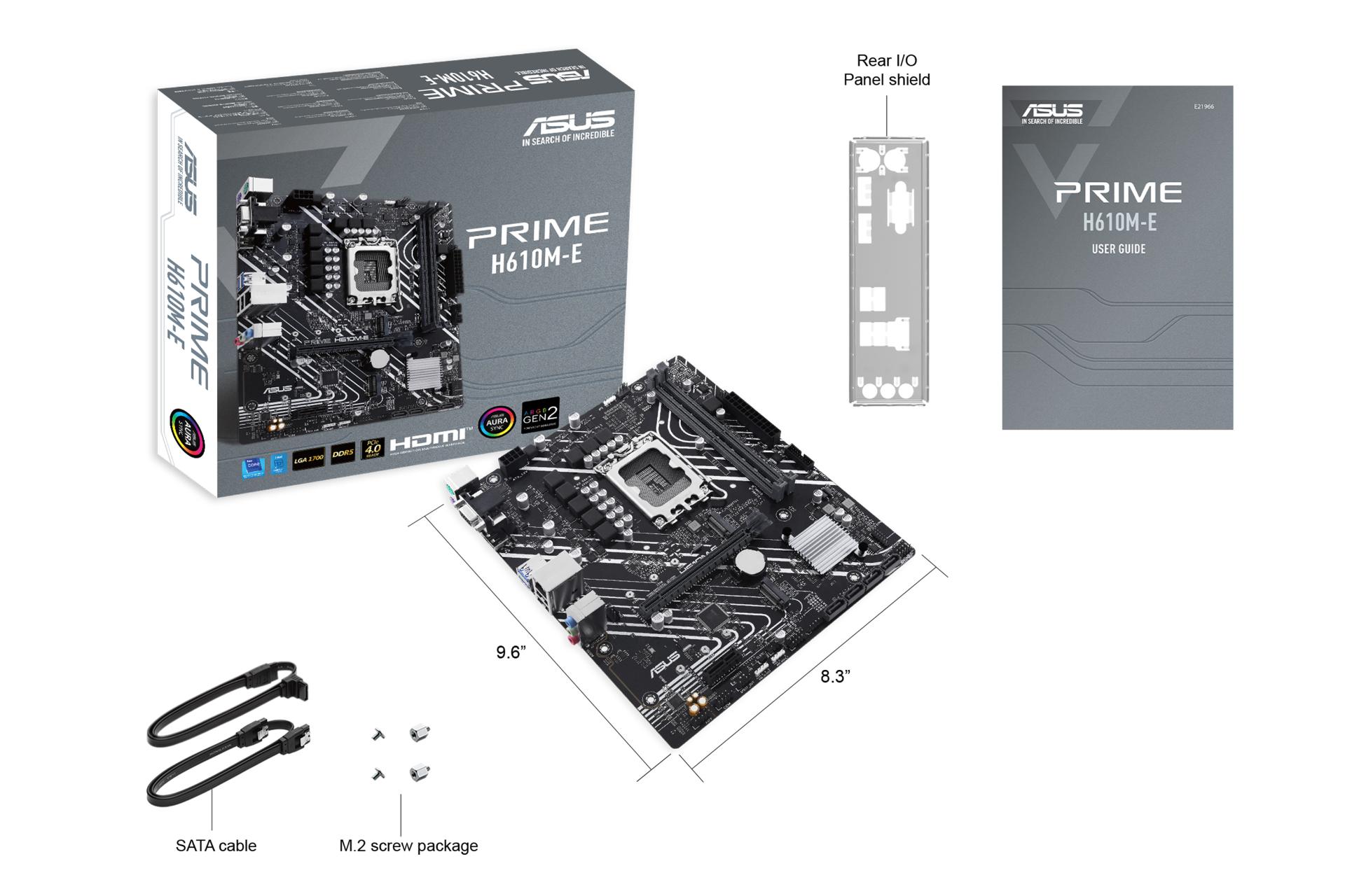 جعبه و اقلام همراه مادربرد ایسوس ASUS PRIME H610M-E-CSM