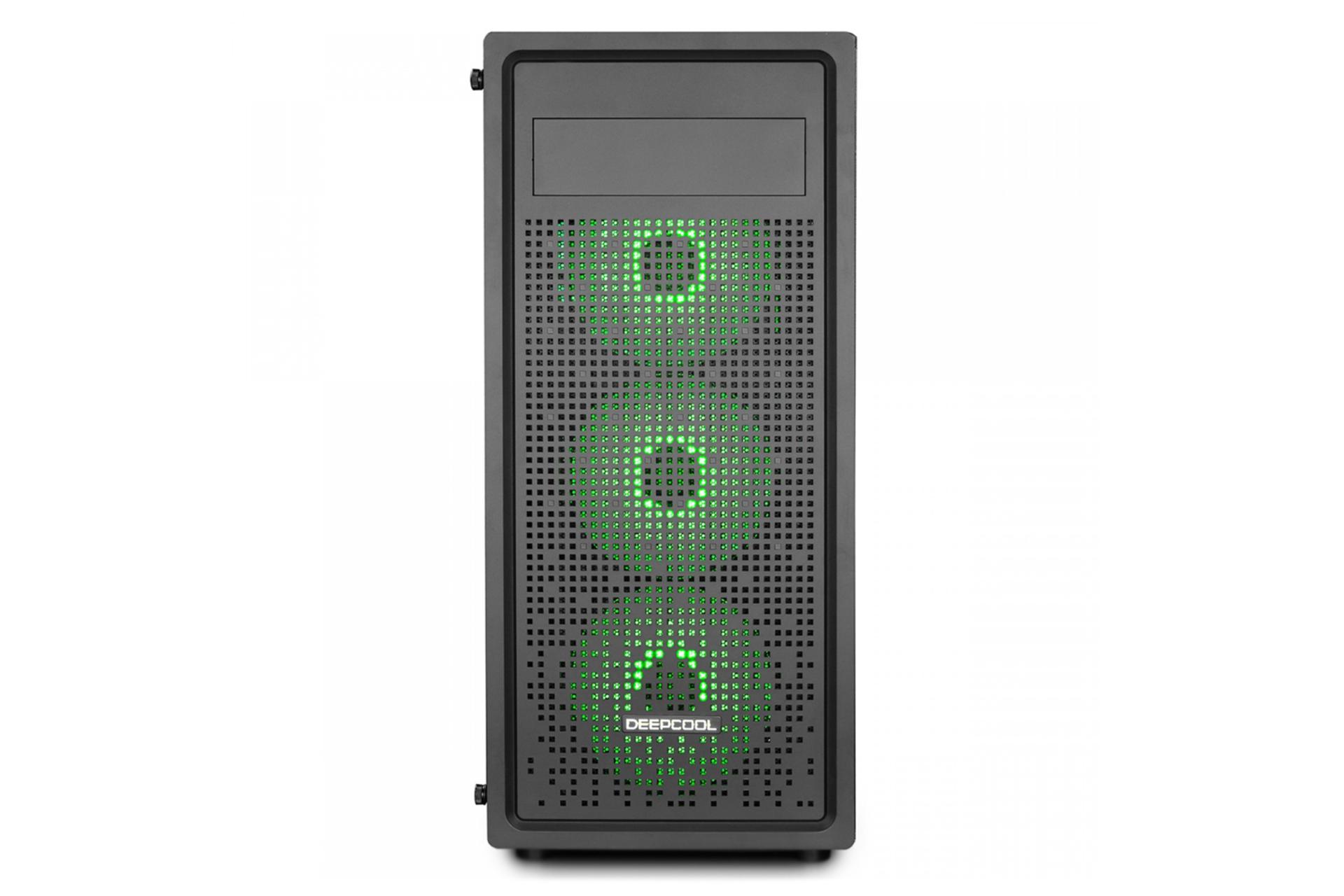 نمای جلو و نورپردازی کیس کامپیوتر دیپ کول E-SHIELD