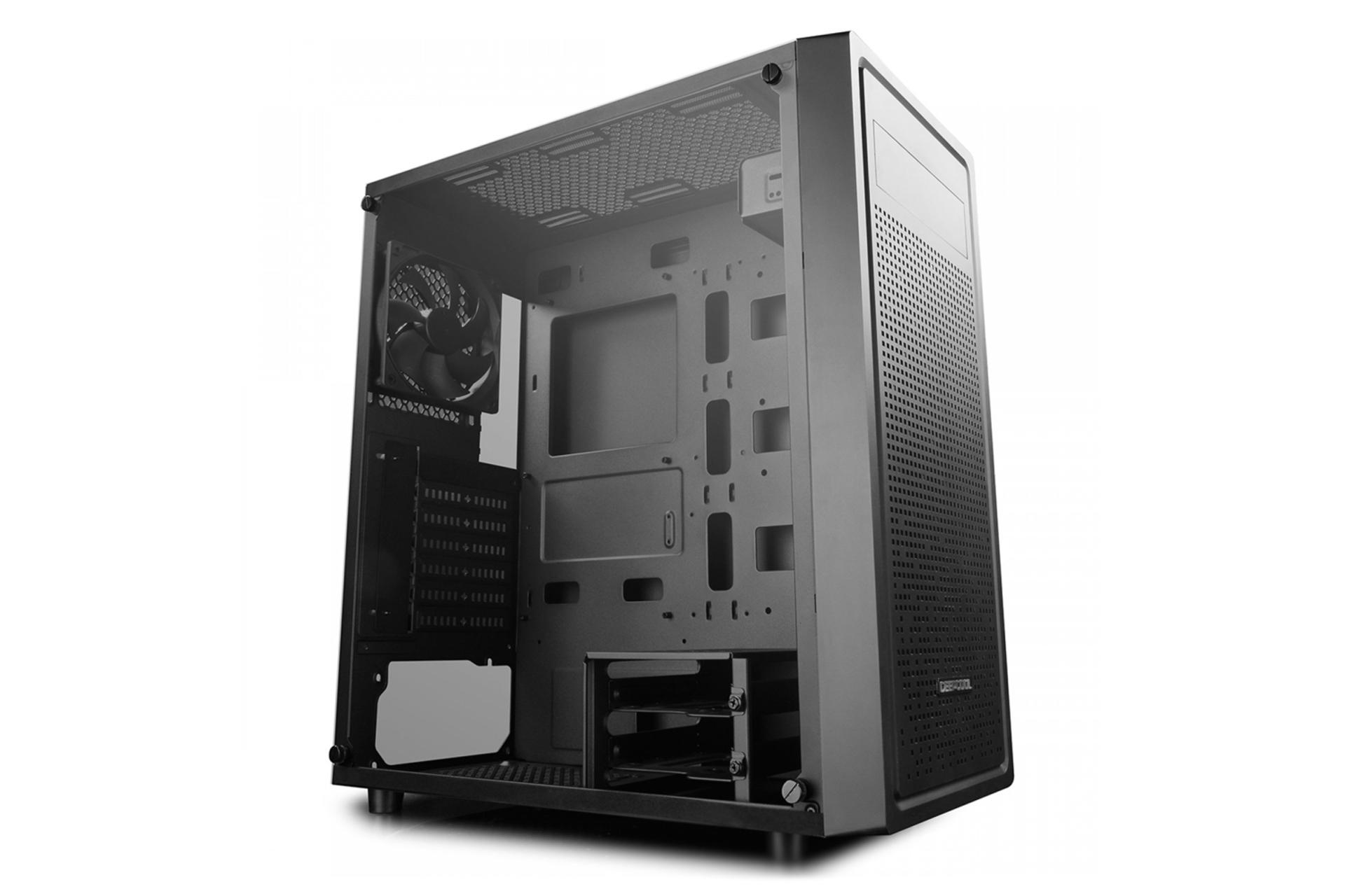 نمای چپ و پنل شیشه ای کیس کامپیوتر دیپ کول E-SHIELD