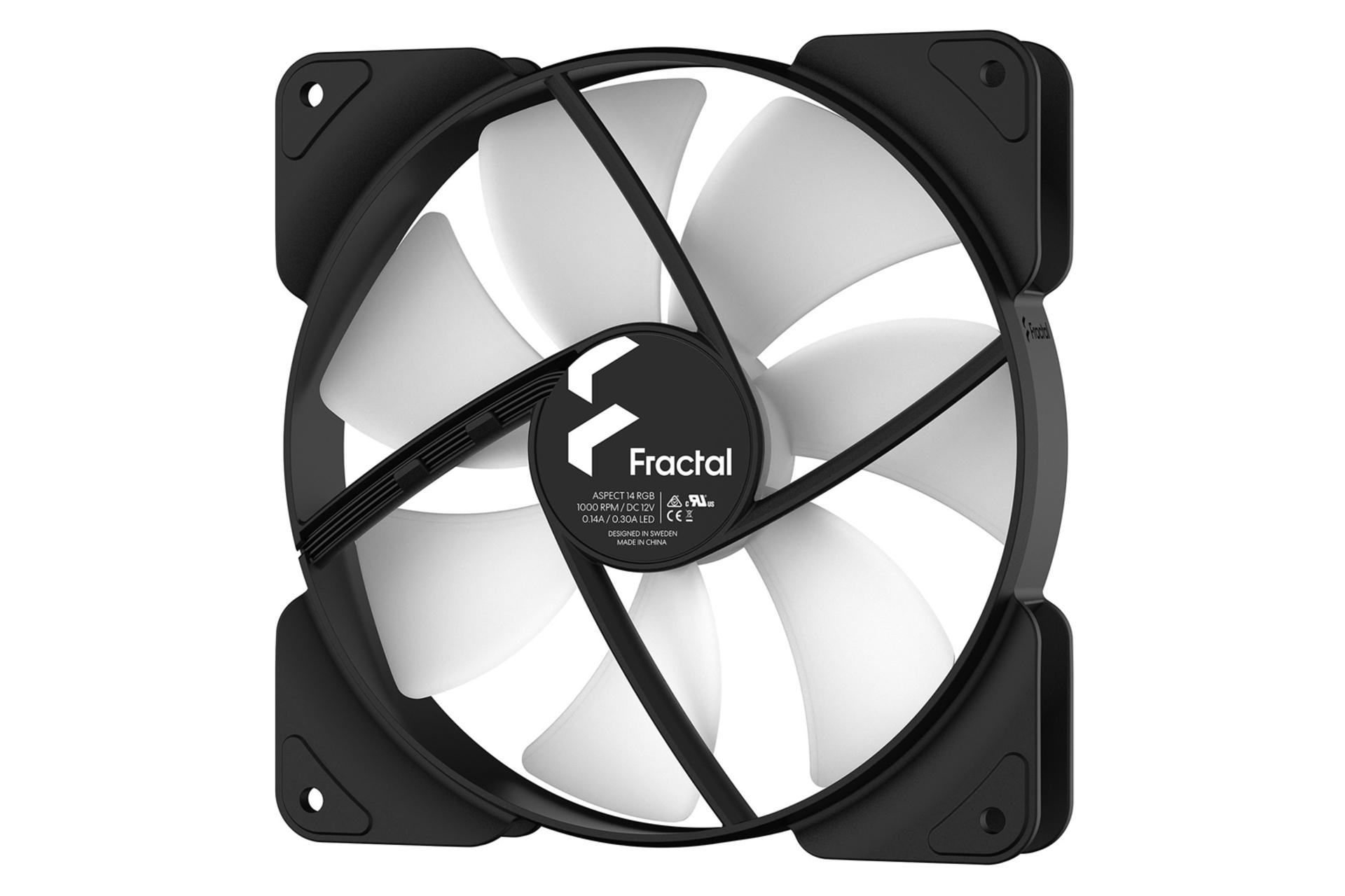 نمای پشت و بدنه فن کیس فرکتال Aspect 14 Triple Fan Kit