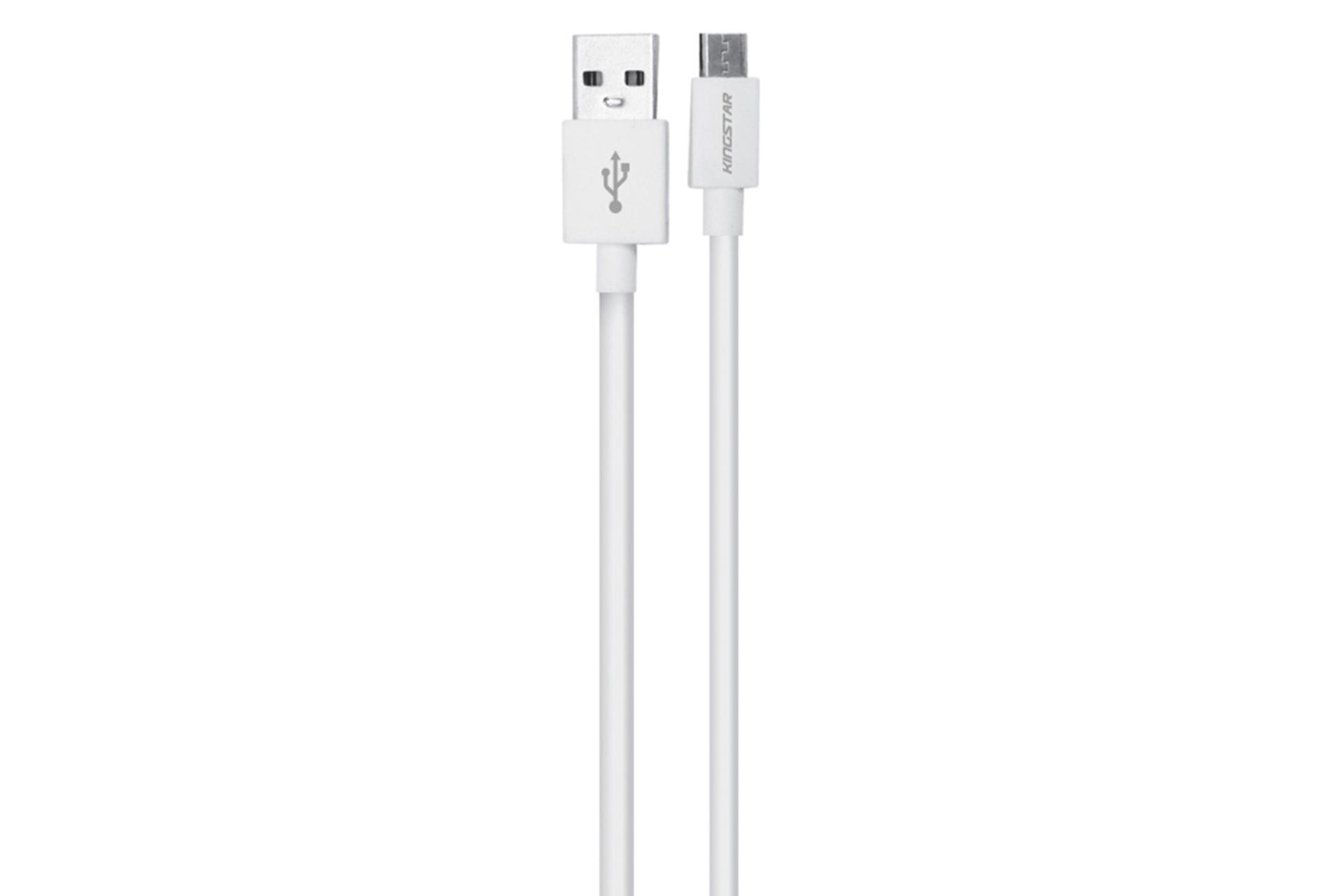 کابل شارژ USB کینگ استار Type-A به Micro-USB مدل K67 A با طول 1.2 متر سفید