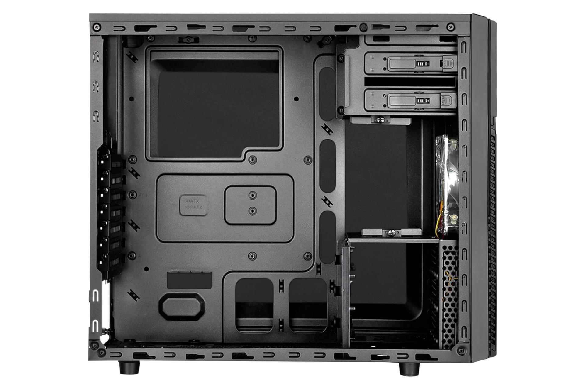 نمای داخل کیس کامپیوتر سیلور استون SST-PS11B-W