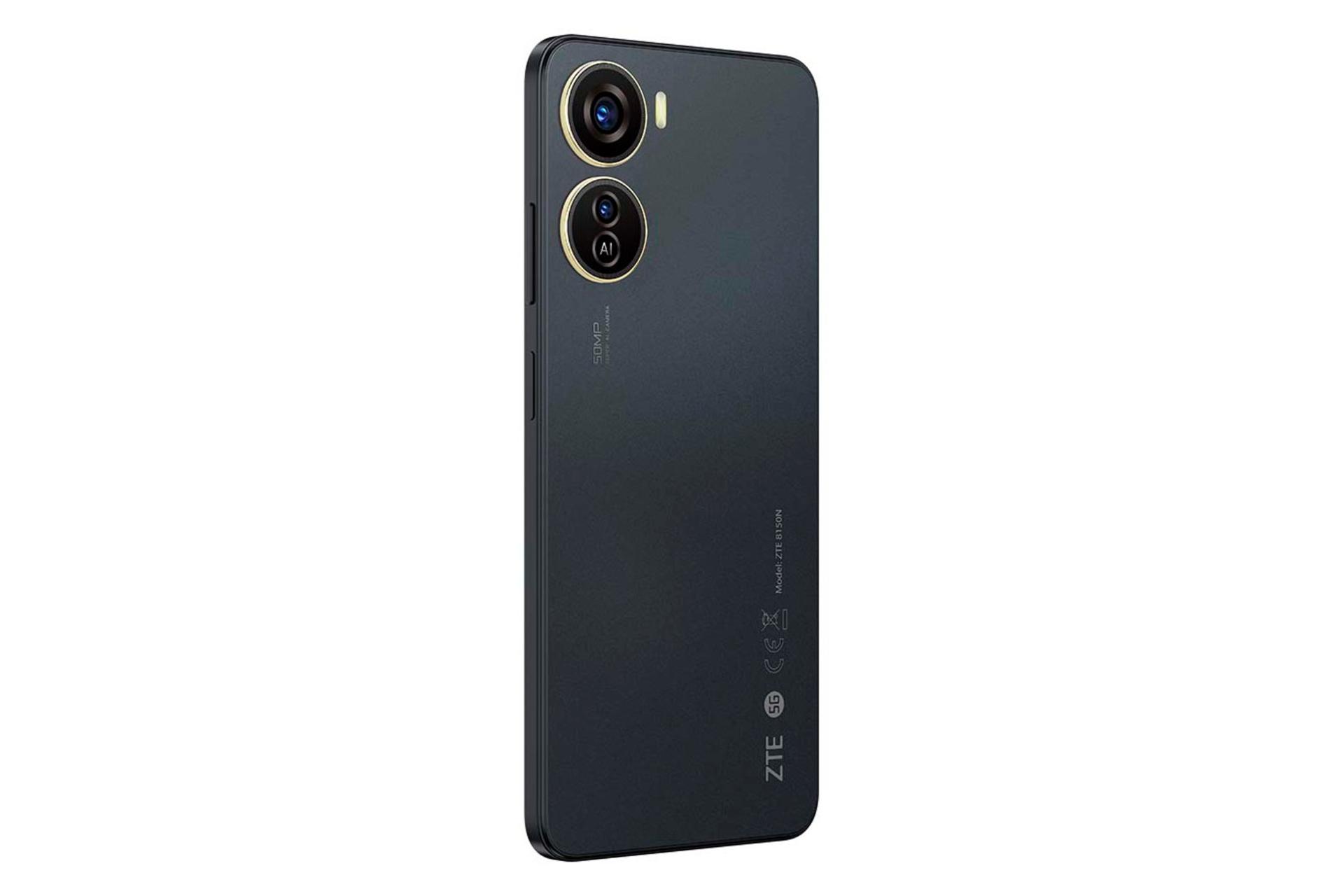 پنل پشت و چینش دوربین گوشی موبایل بلید V50 Design زد تی ای خاکستری تیره / ZTE Blade V50 Design
