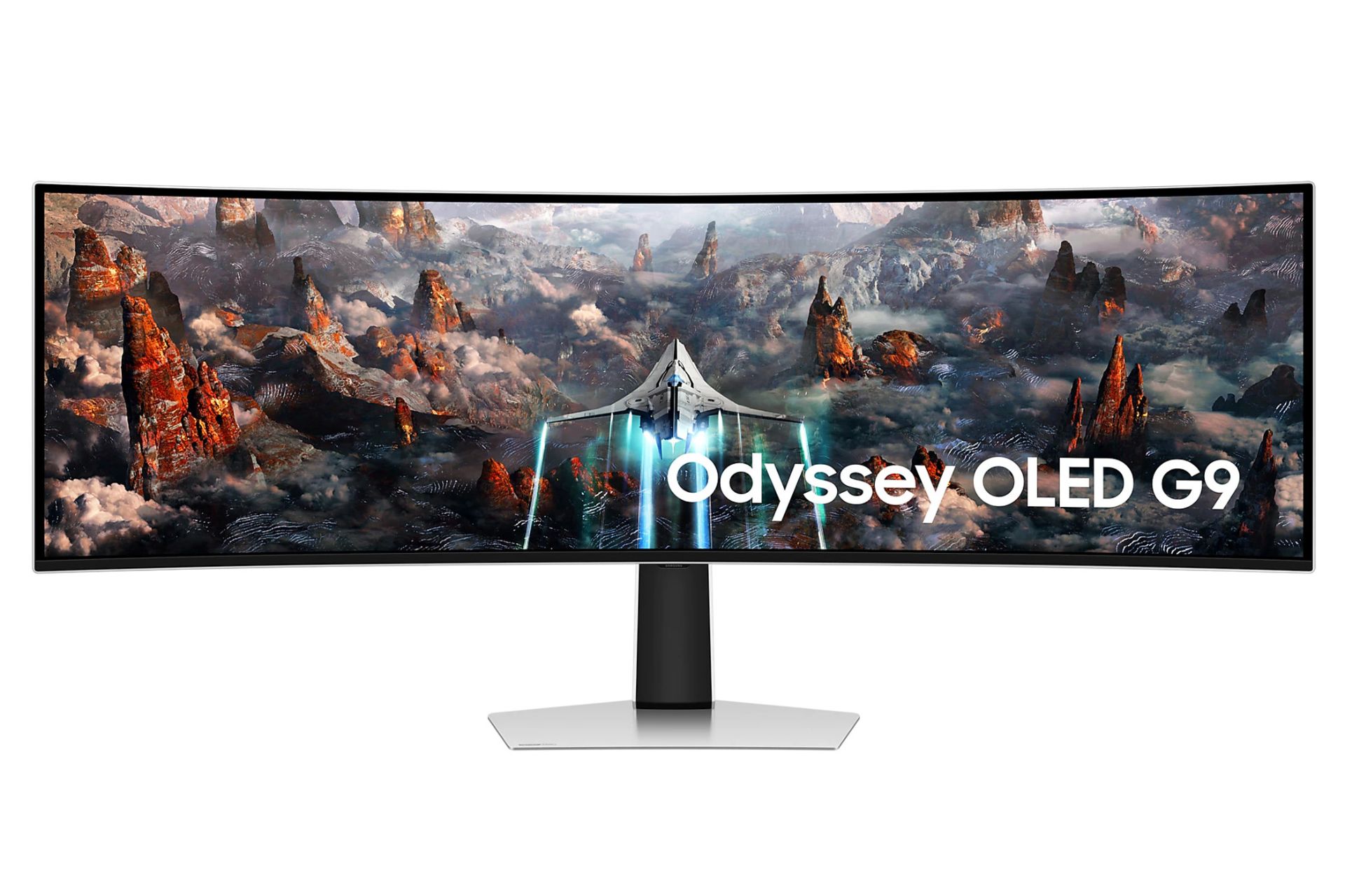 نمای جلو و رزولوشن مانیتور سامسونگ 49 اینچ مدل Odyssey OLED G9 G93SC S49CG934S