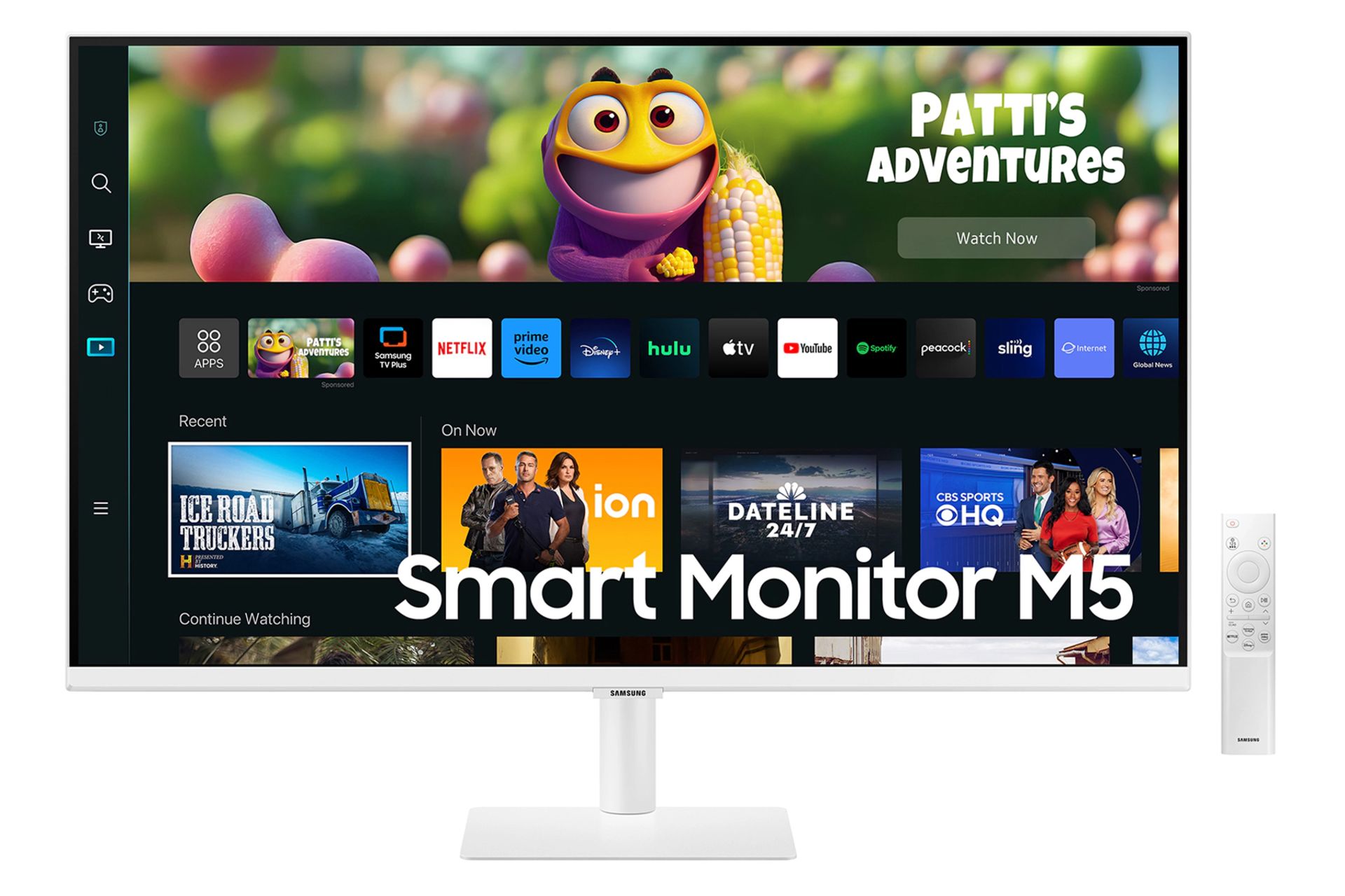 نمای جلو و رزولوشن مانیتور سامسونگ 27 اینچ مدل White Smart Monitor M5 S32CM501EN