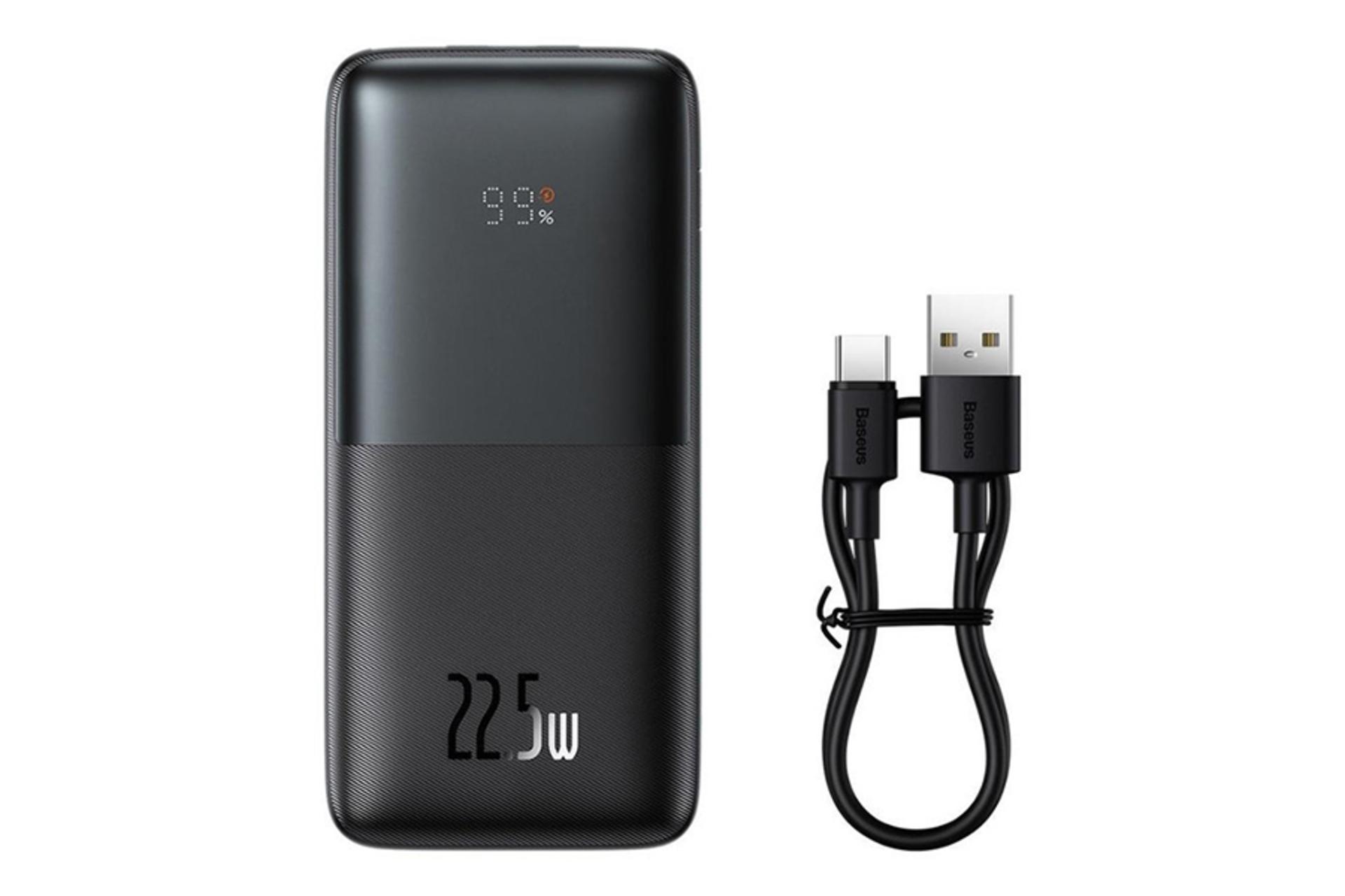 پاوربانک 10000 هزار میلی‌آمپر ساعت باسئوس ppbd040001 به همراه کابل