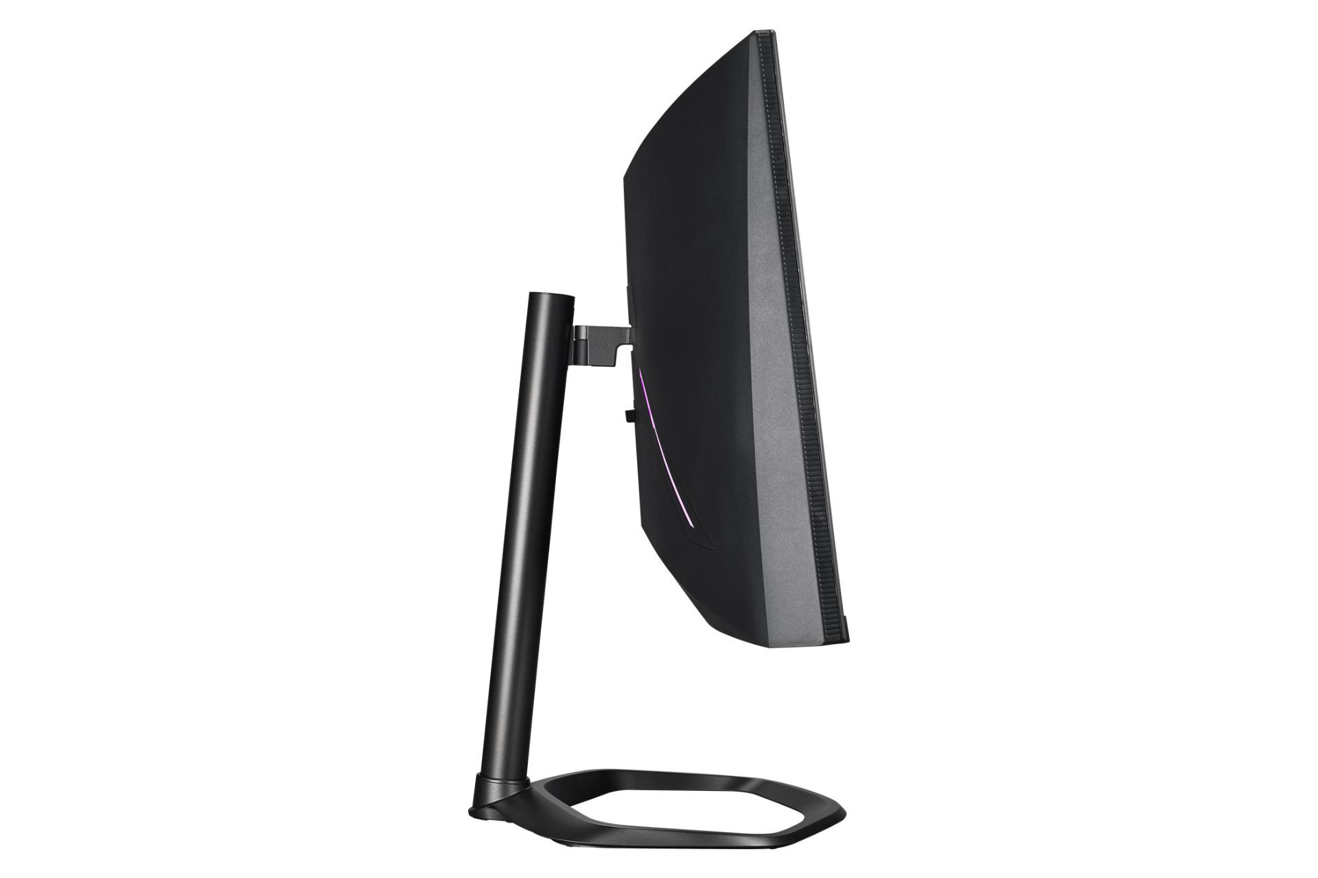 نمای کنار و ارتفاع مانیتور کولر مستر 34 اینچ مدل GM34-CW2