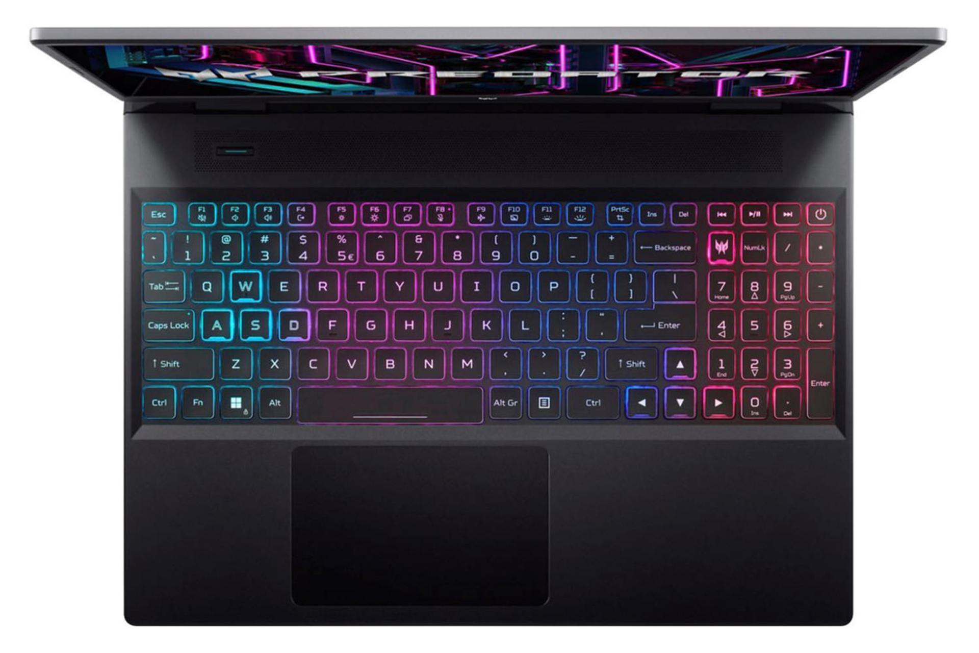 لپ تاپ ایسر Acer Predator Helios Neo 16 PHN16-71-96JD نمای بالا و کیبورد