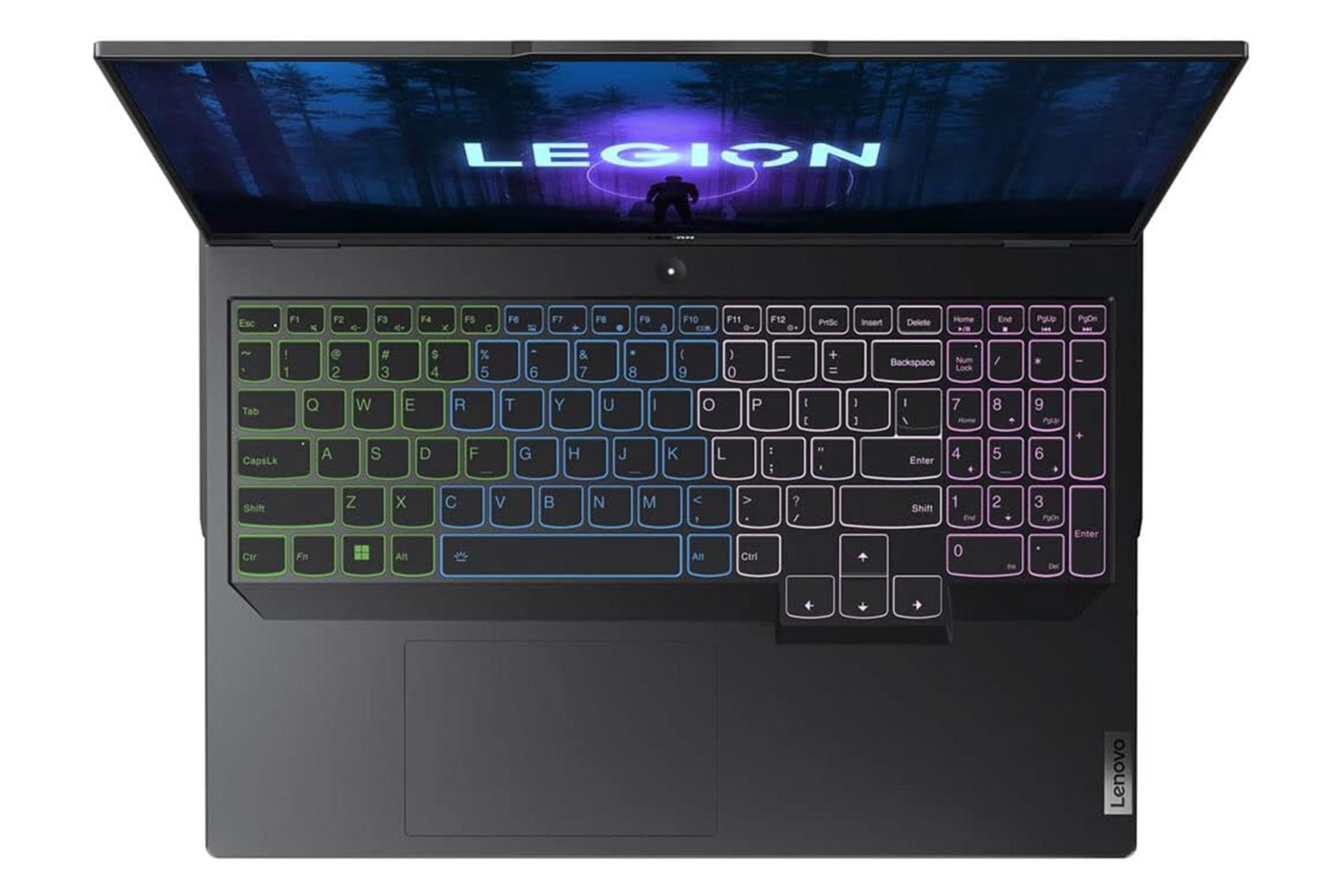 لپ تاپ لنوو Lenovo Legion 5 Pro نمای بالا و کیبورد