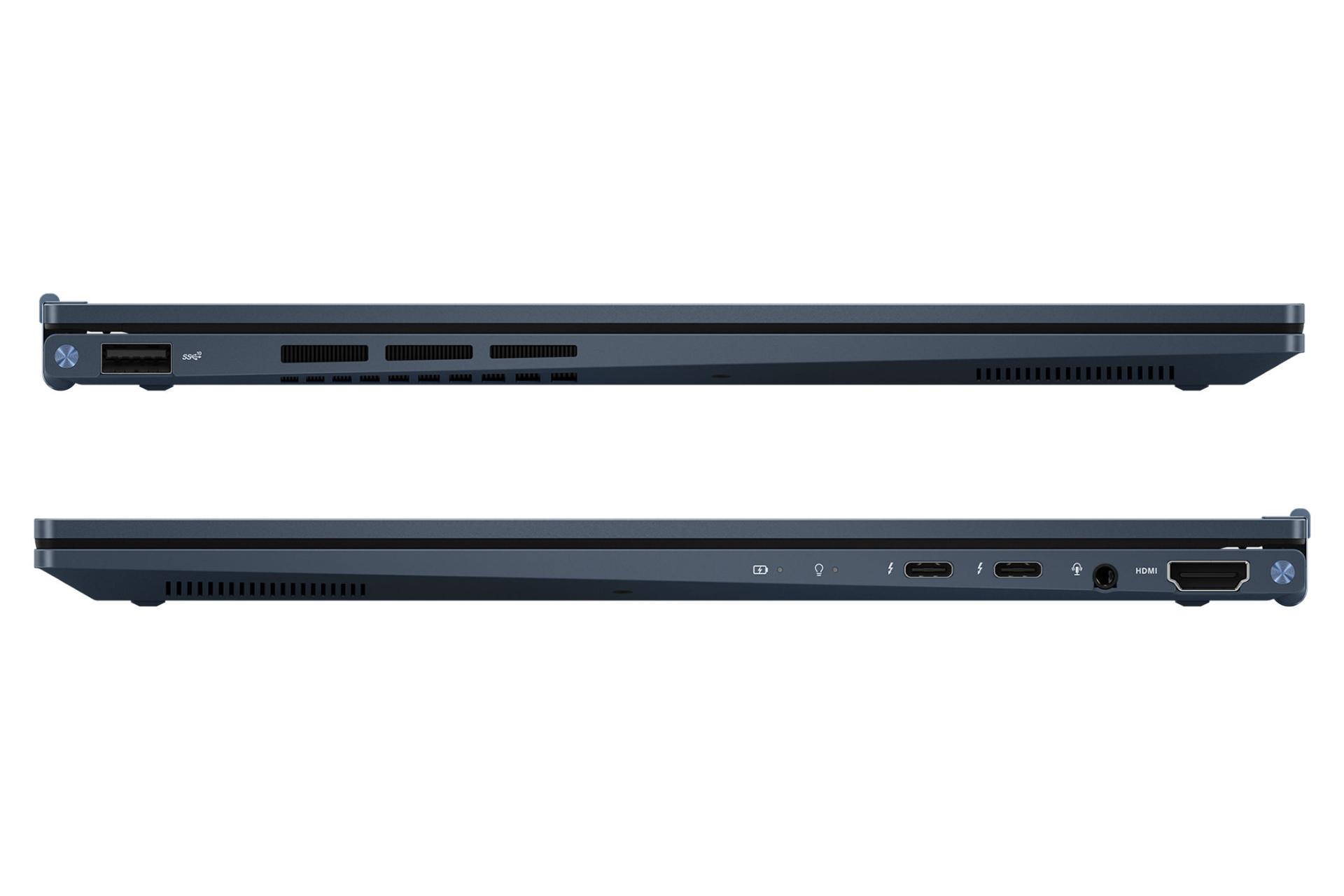 لپ تاپ ایسوس ASUS ZenBook 14 Flip OLED UP3404VA نمای جانبی و درگاه ها